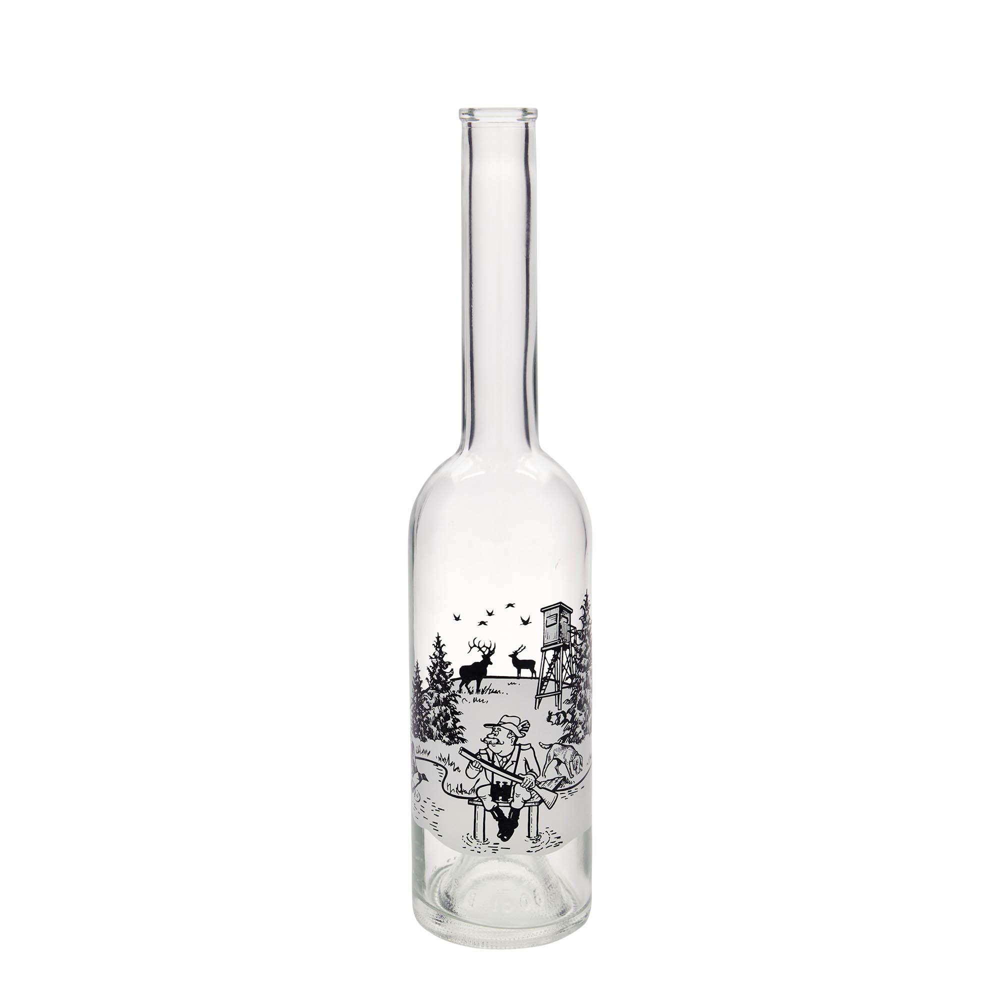500 ml glasflaske 'Opera', motiv: Jæger, åbning: Kork