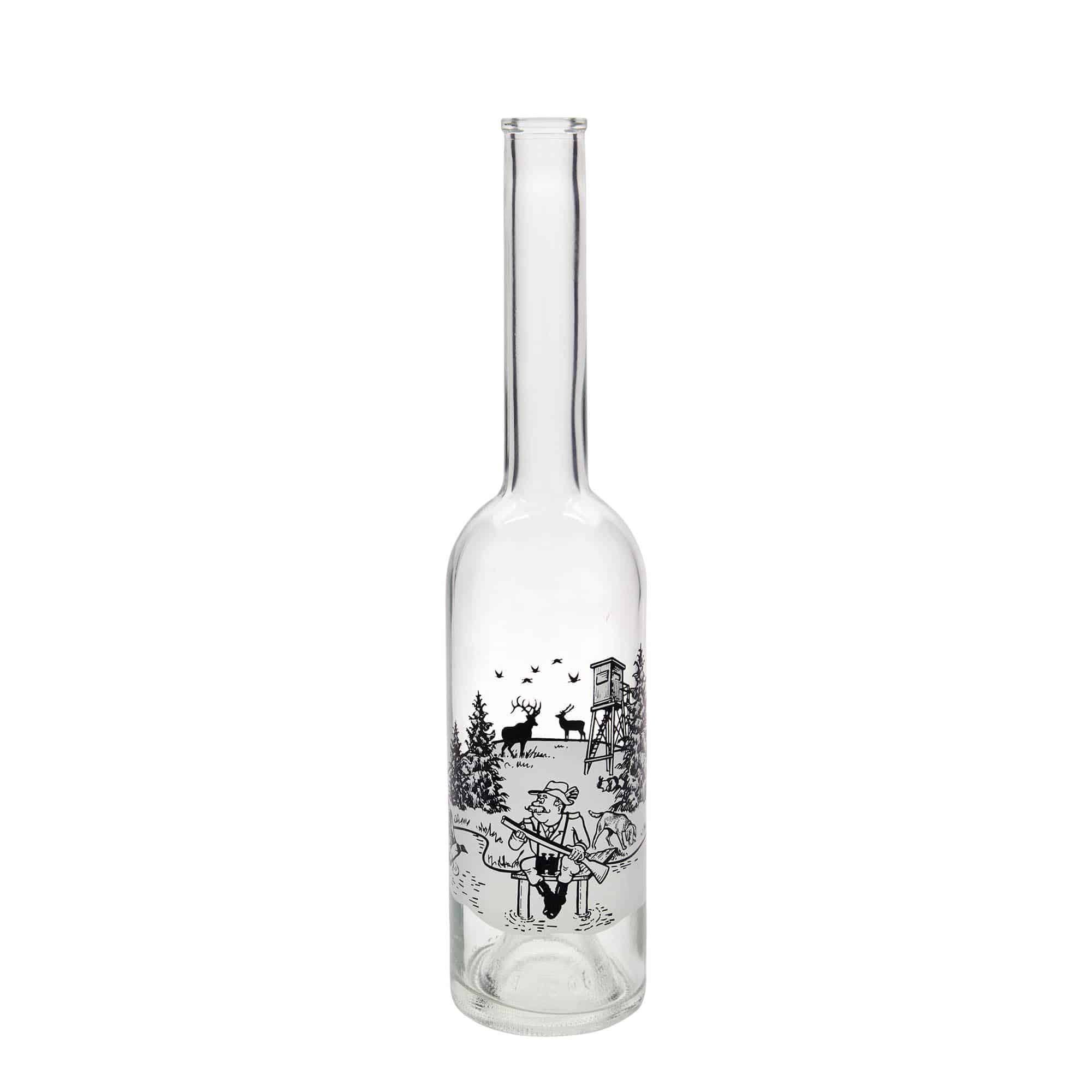 500 ml glasflaske 'Opera', motiv: jæger, åbning: kork