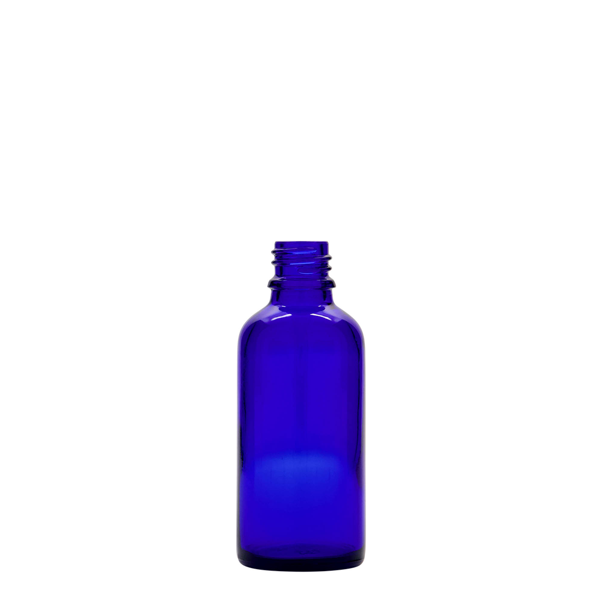 50 ml sprayflaske medicin, glas, kongeblå, åbning: DIN 18