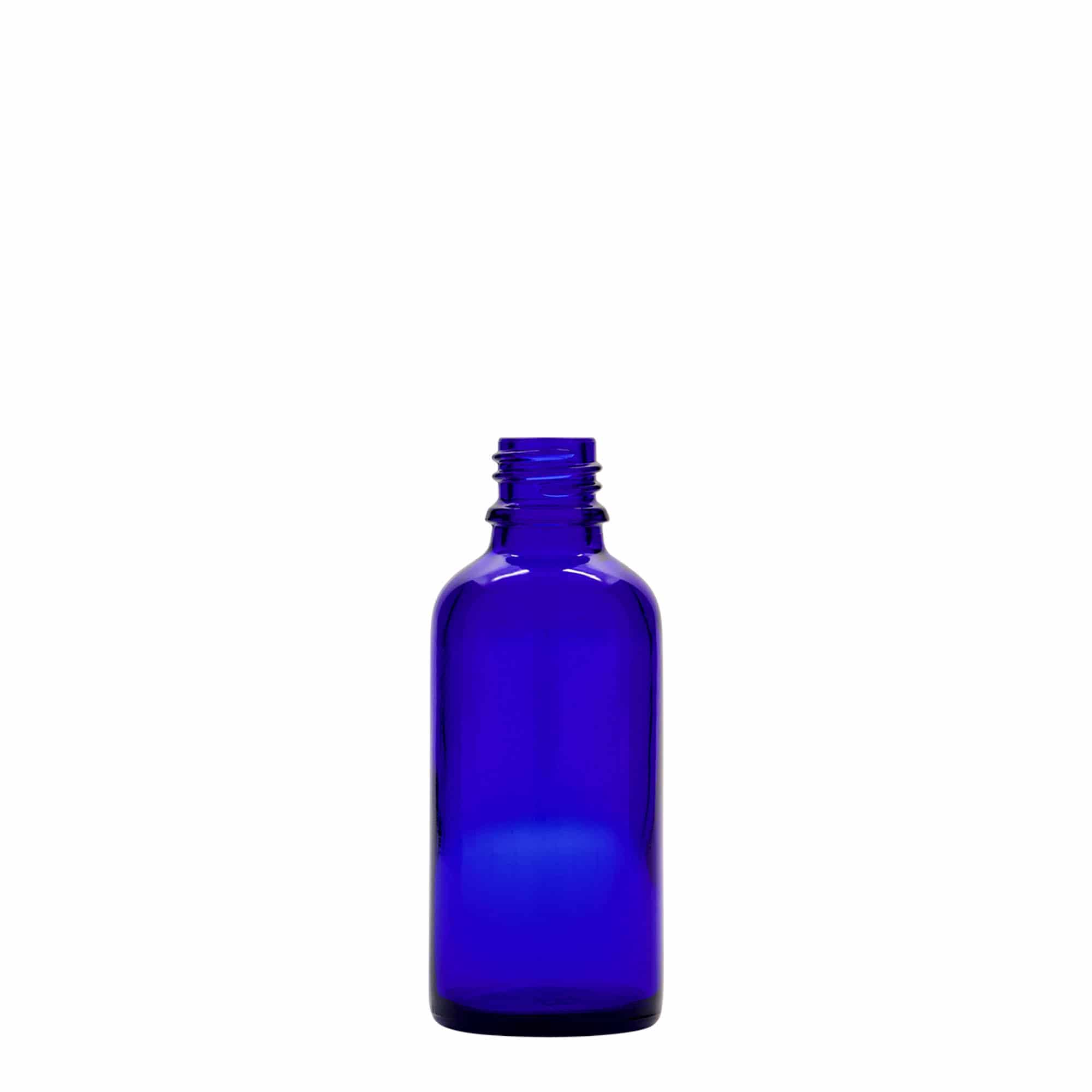 50 ml sprayflaske medicin, glas, kongeblå, åbning: DIN 18