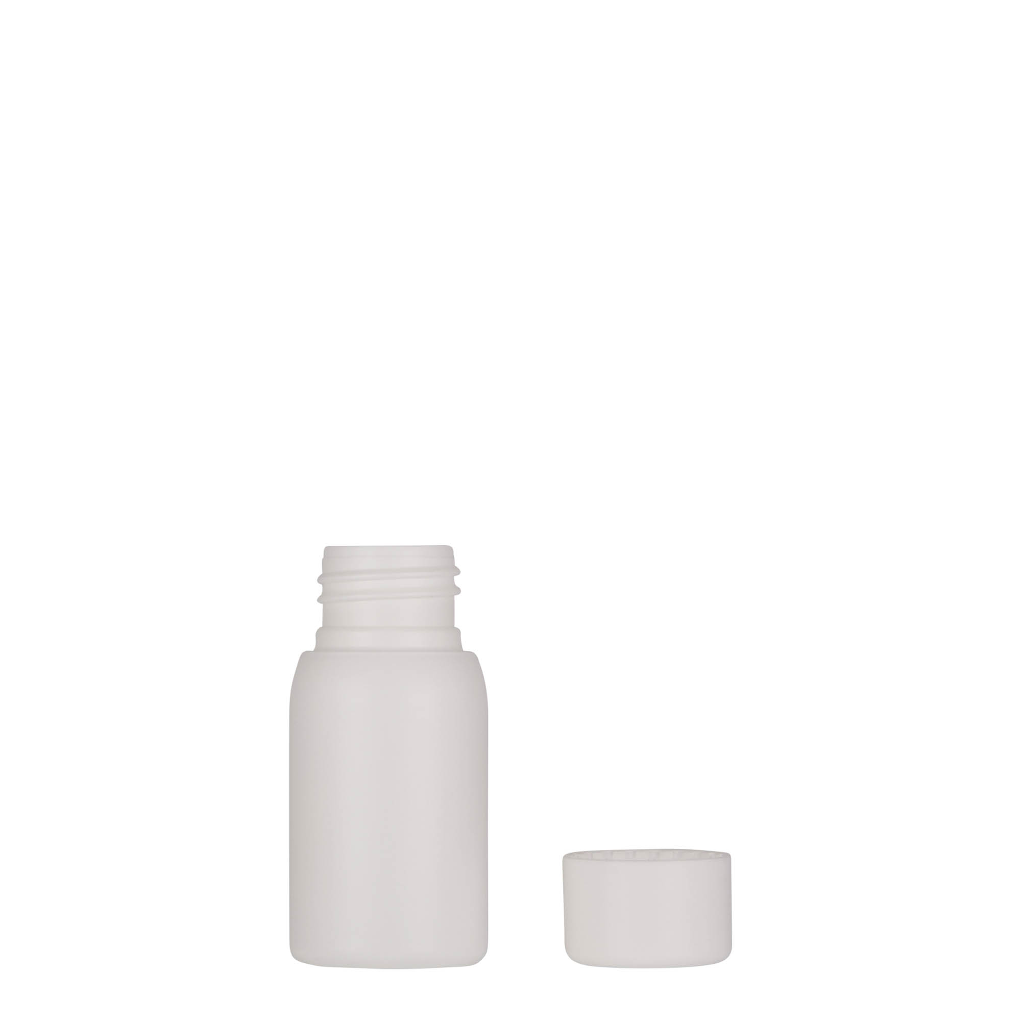 30 ml plastikflaske 'Tuffy', HDPE, hvid, åbning: 24/410