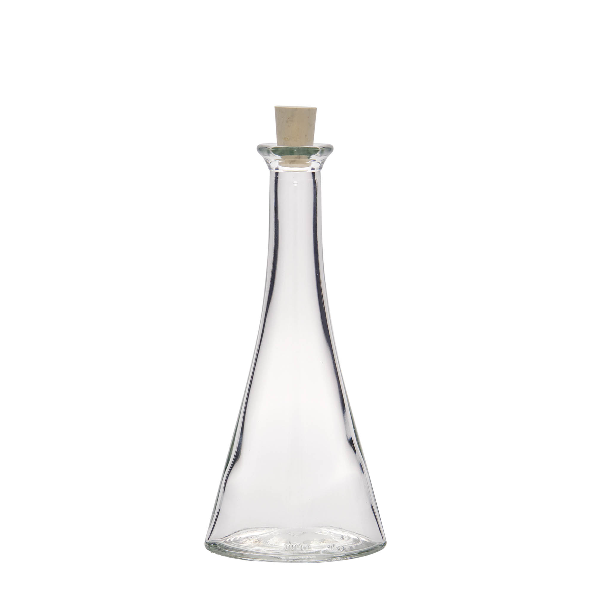 100 ml glasflaske 'Veronica', halvrund, åbning: kork