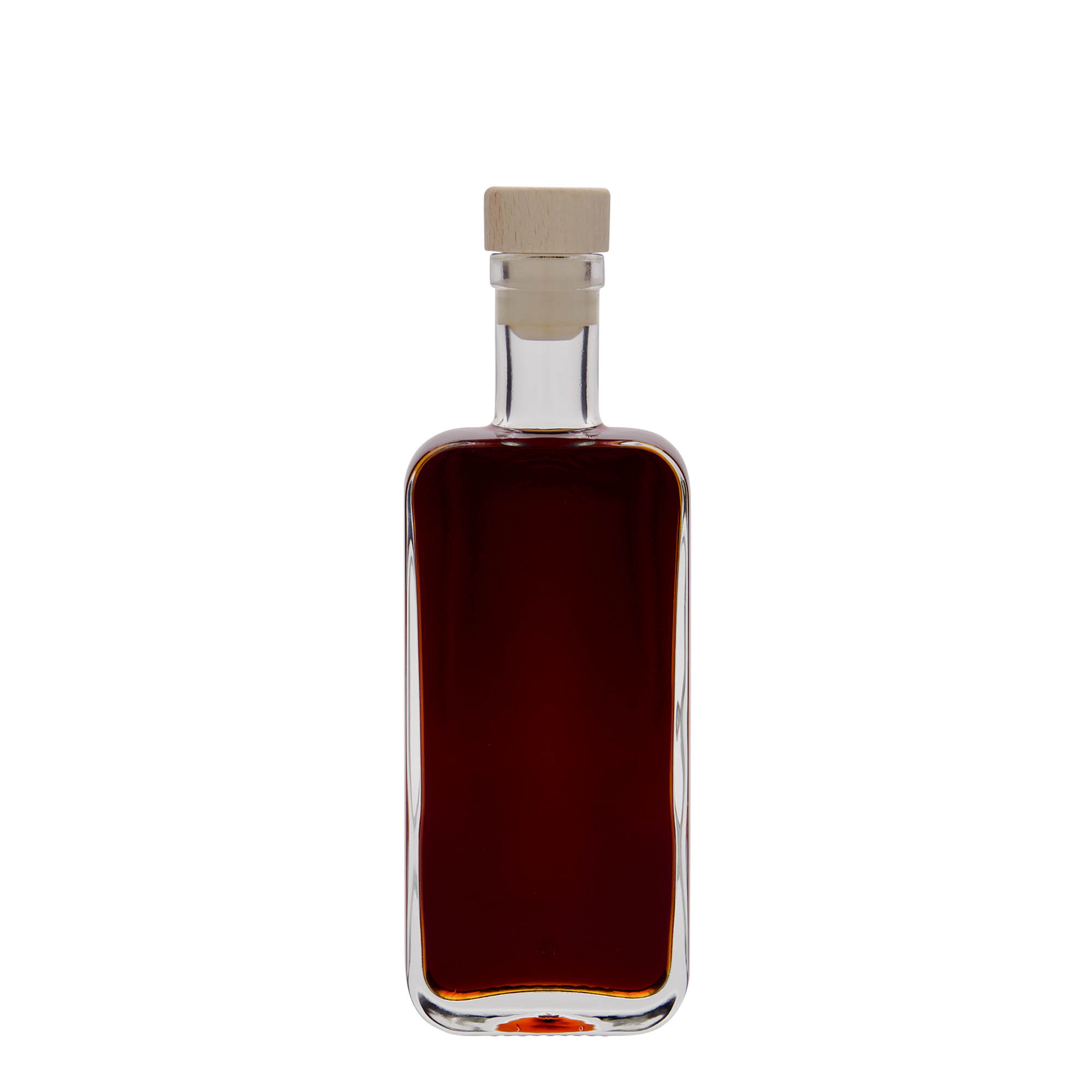 200 ml glasflaske 'Nice', rektangulær, åbning: kork