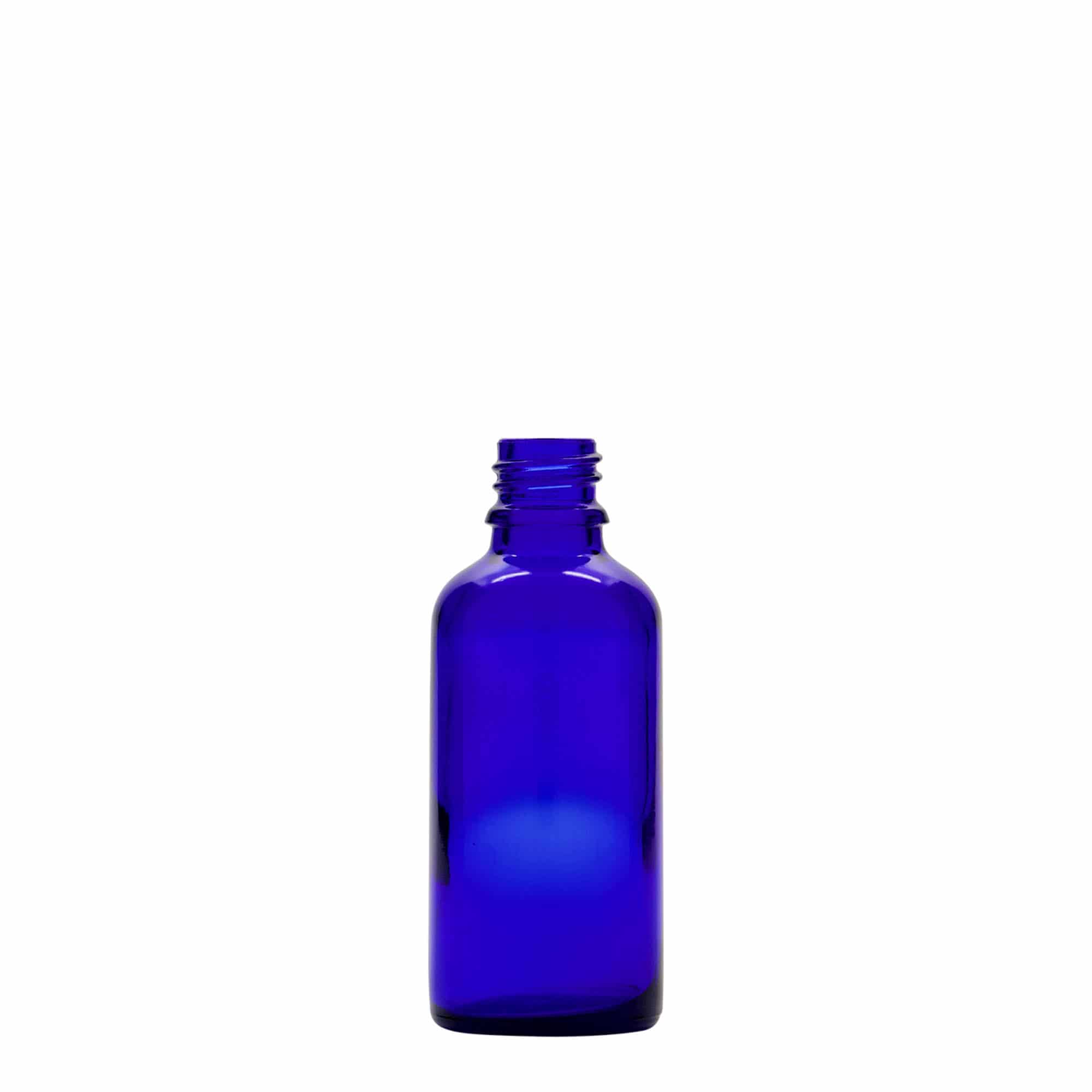 50 ml pipetteflaske medicin, glas, kongeblå-rød, åbning: DIN 18