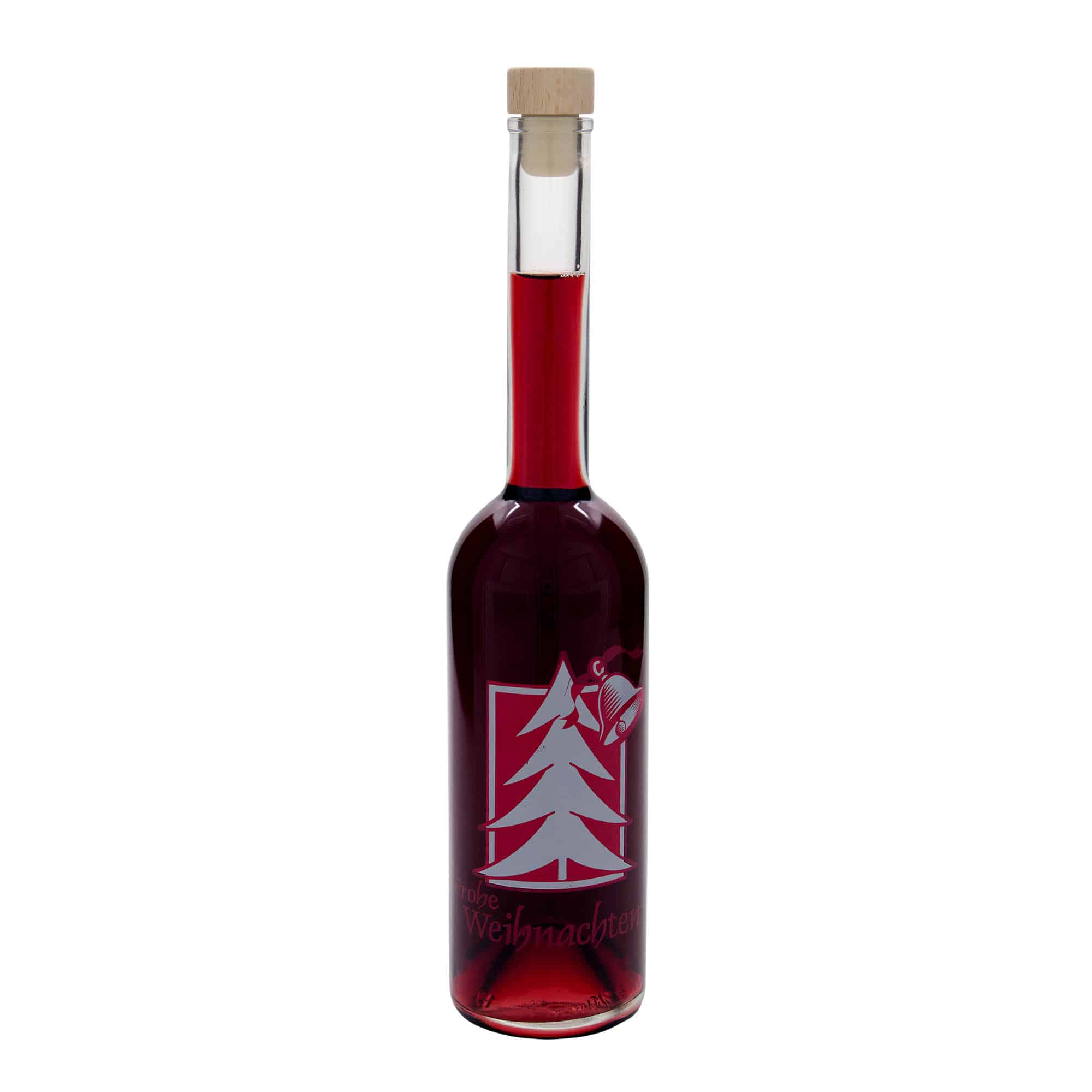 500 ml glasflaske 'Opera', motiv: Julehilsen, åbning: Kork