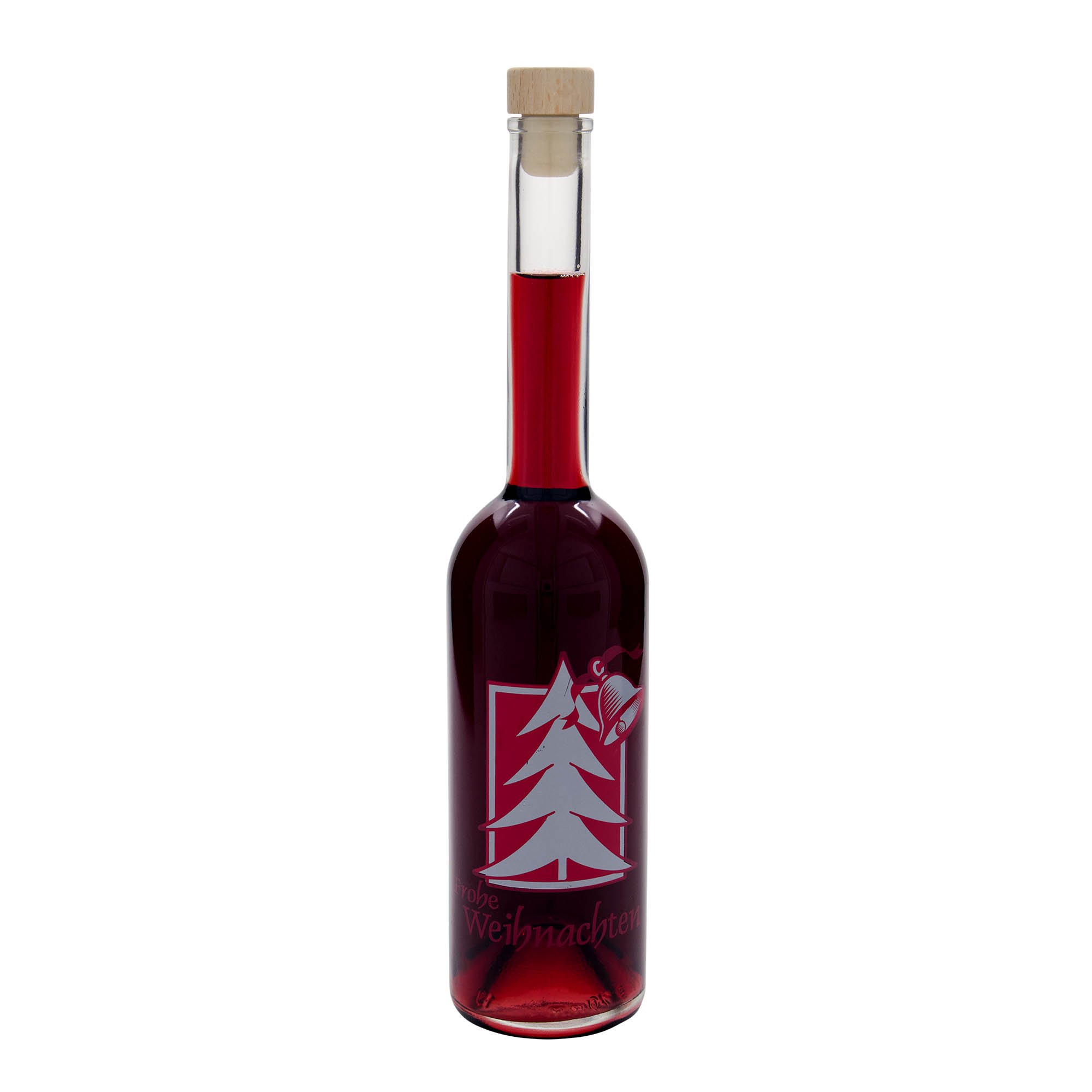 500 ml glasflaske 'Opera', motiv: Julehilsen, åbning: Kork