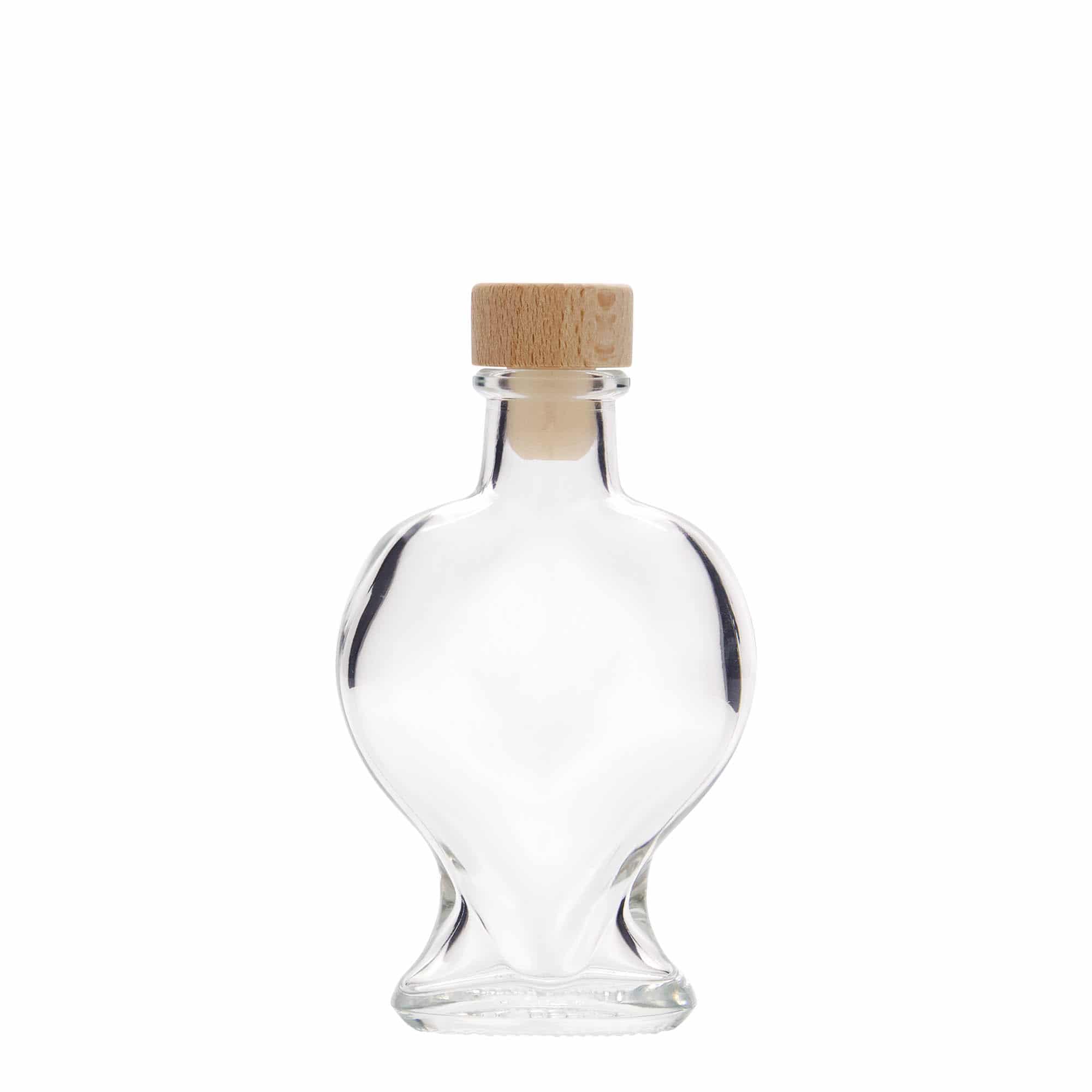 100 ml glasflaske 'Hjerte', åbning: Kork