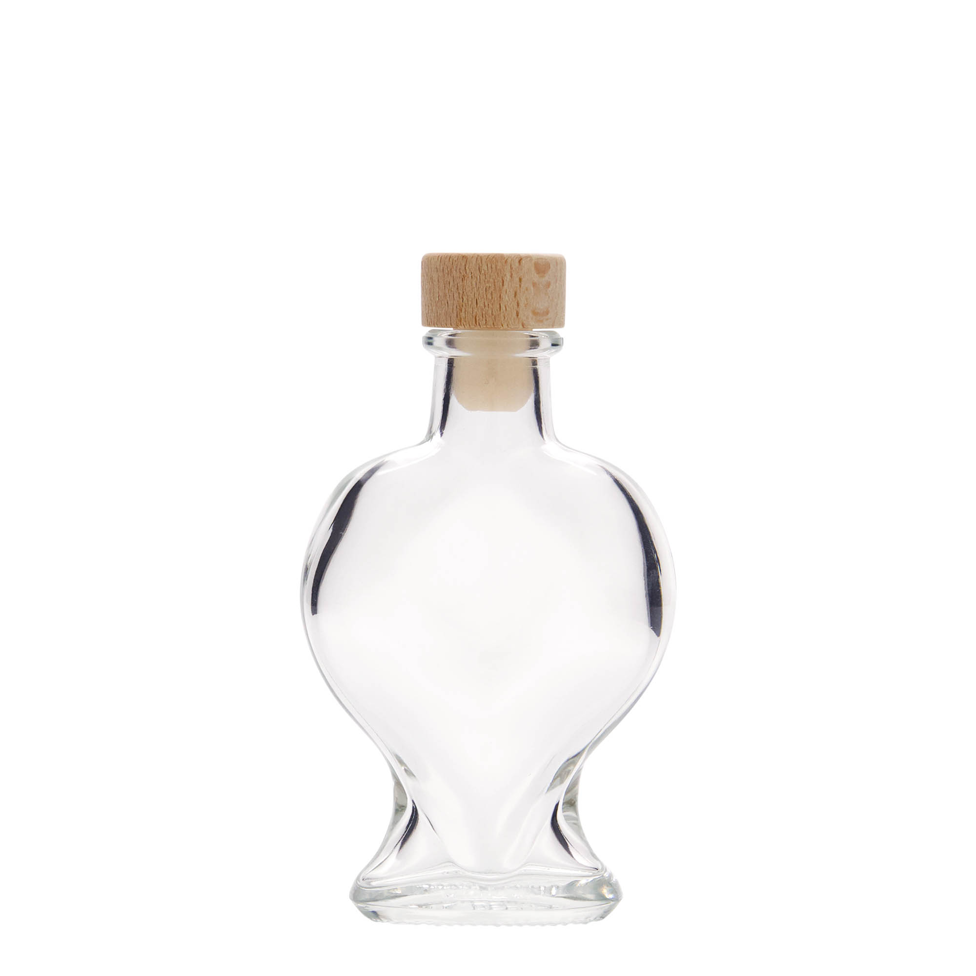 100 ml glasflaske 'Hjerte', åbning: Kork 100 ml glasflaske 'Hjerte', åbning: Kork