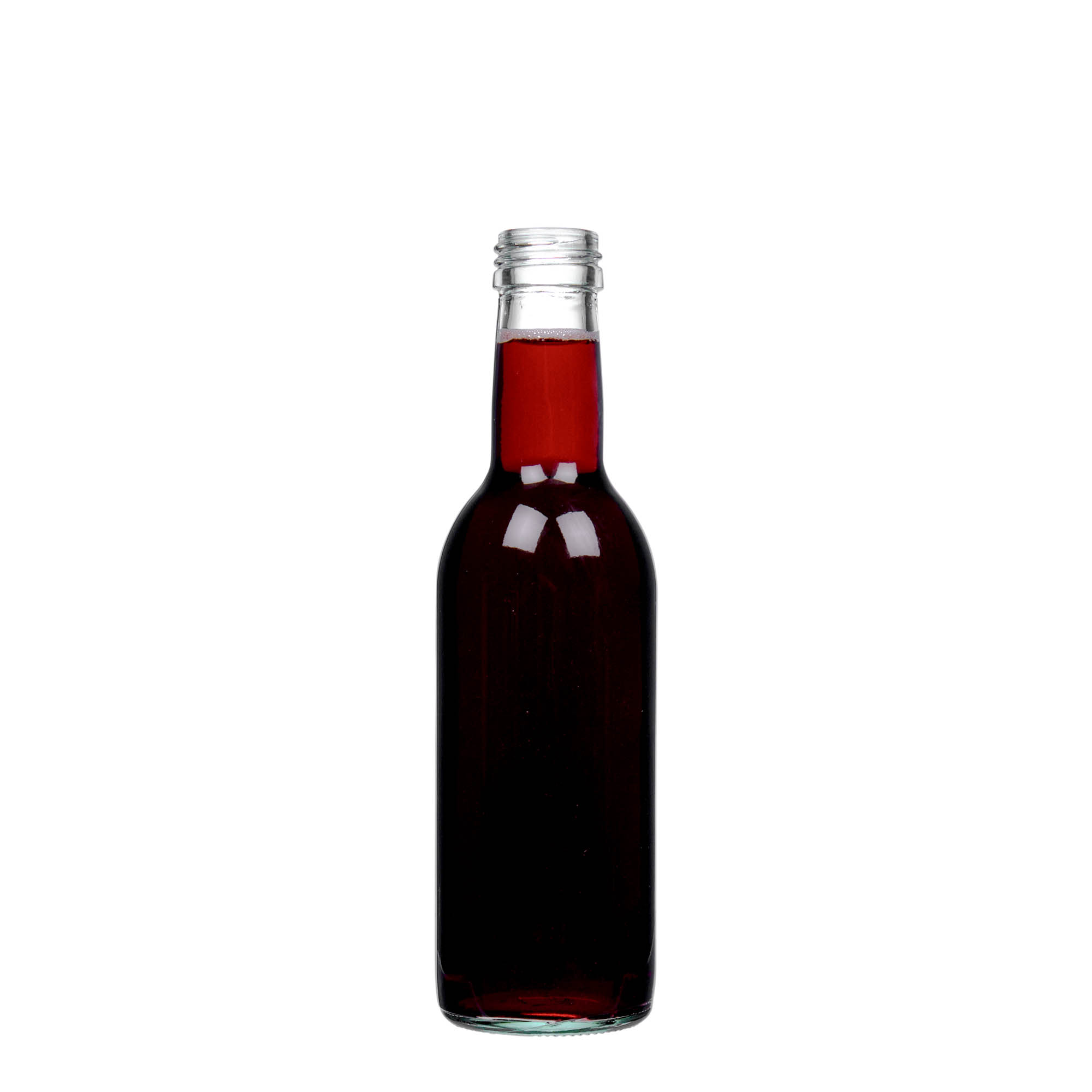 250 ml glasflaske »Bordeaux«, åbning: PP 28