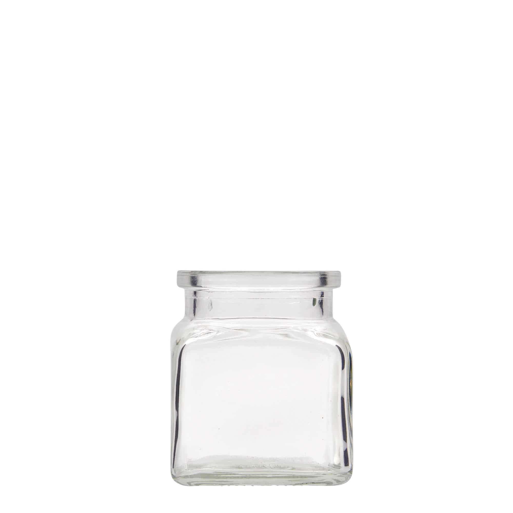 120 ml glas med korklåg, kvadratisk, åbning: Kork 120 ml glas med korklåg, kvadratisk, åbning: Kork