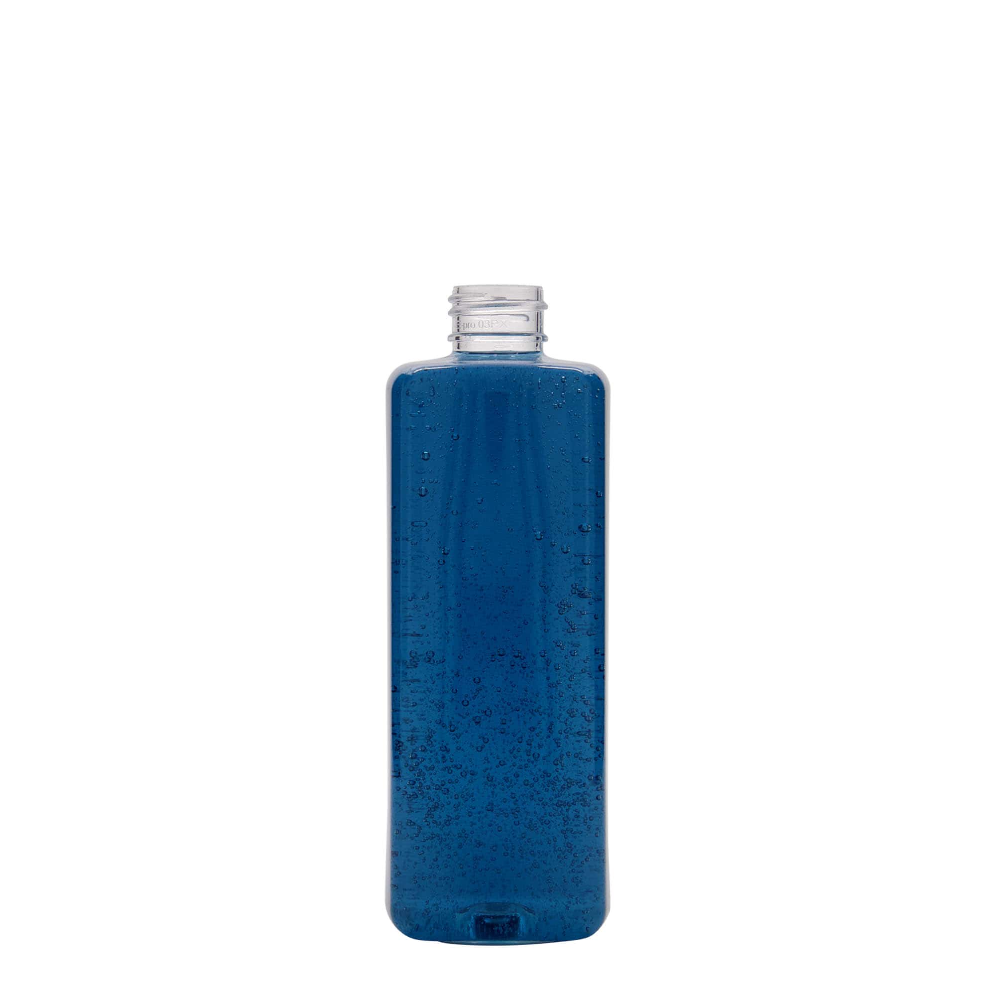 300 ml PET-flaske 'Karl', firkantet, plastik, tud: 24/410