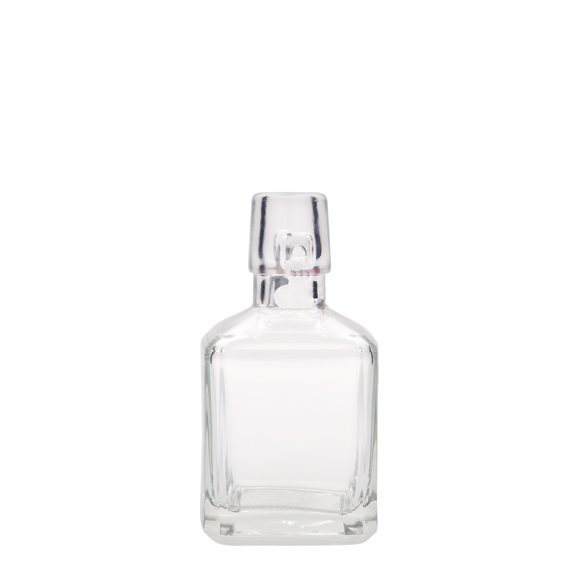 200 ml glasflaske 'Kubica', firkantet, åbning: patentprop 200 ml glasflaske 'Kubica', firkantet, åbning: patentprop