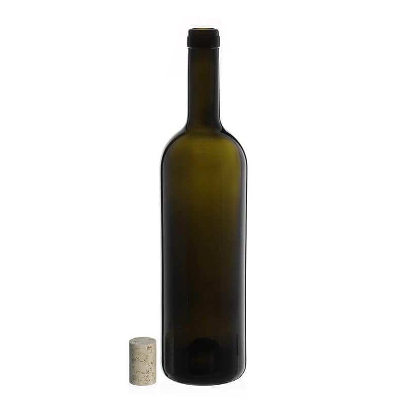 750 ml vinflaske 'Golia', antikgrøn, åbning: Kork