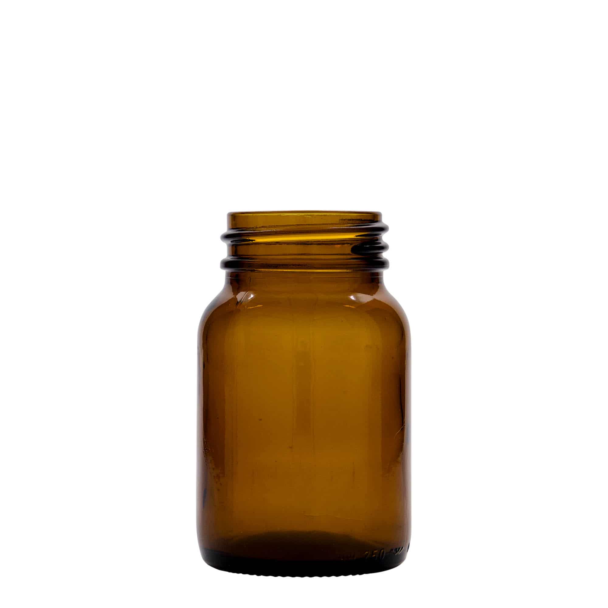250 ml bredhalset glas, brun, åbning: DIN 55 250 ml bredhalset glas, brun, åbning: DIN 55
