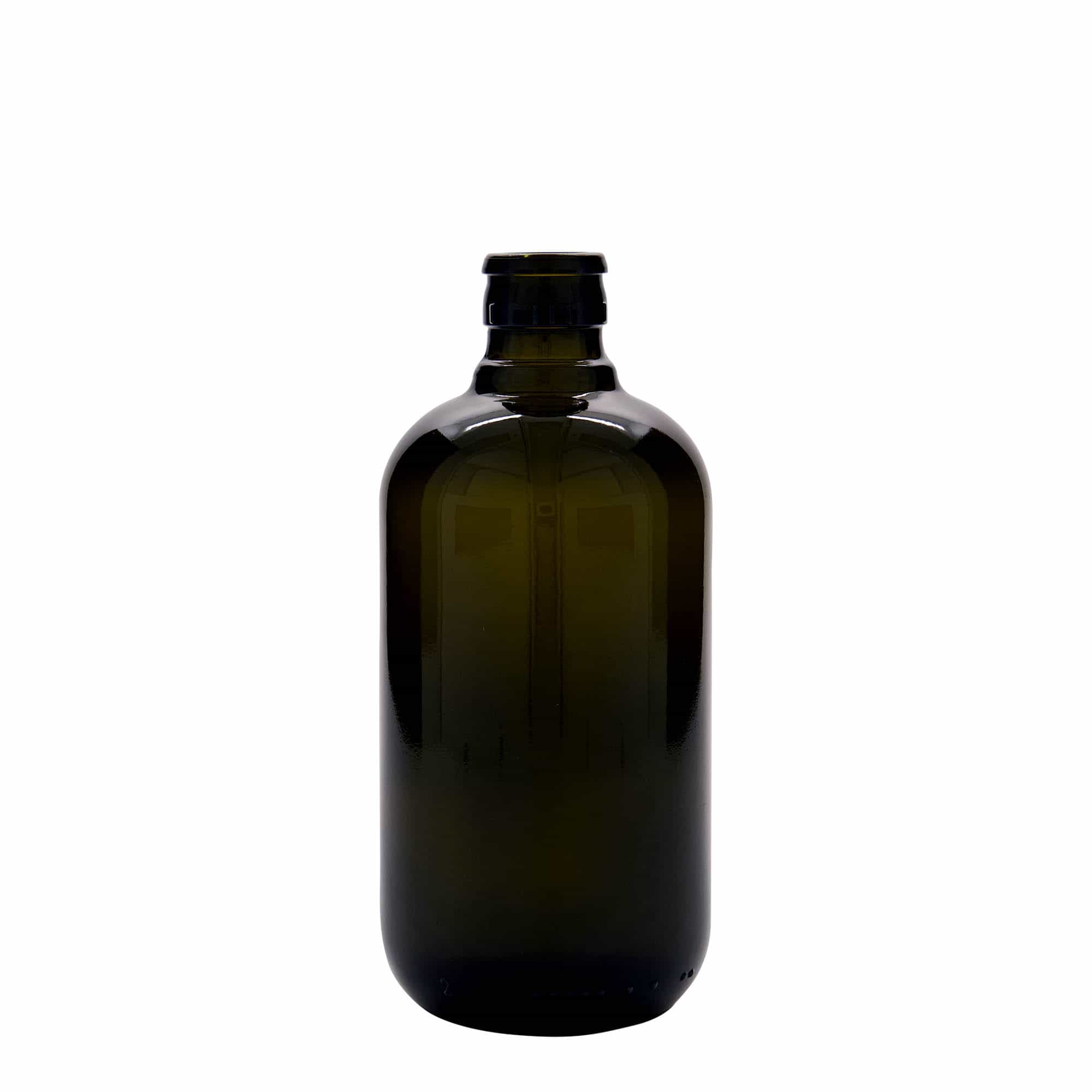 500 ml eddike-/olieflaske 'Biolio', glas, antikgrøn, åbning: DOP