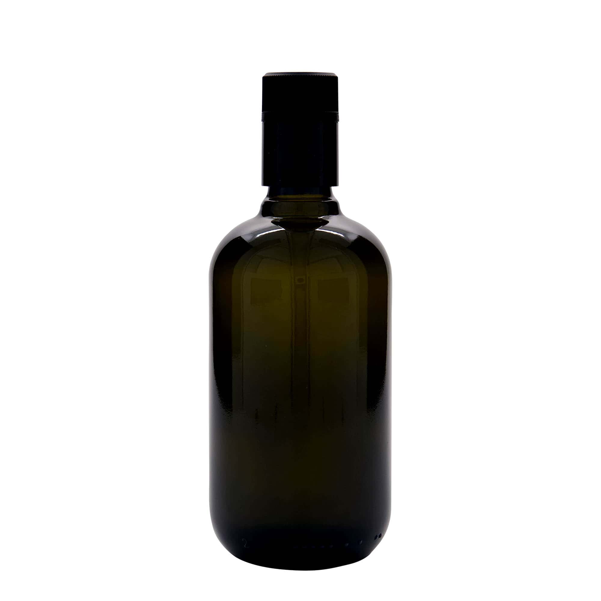 500 ml eddike-/olieflaske 'Biolio', glas antikgrøn, munding: DOP