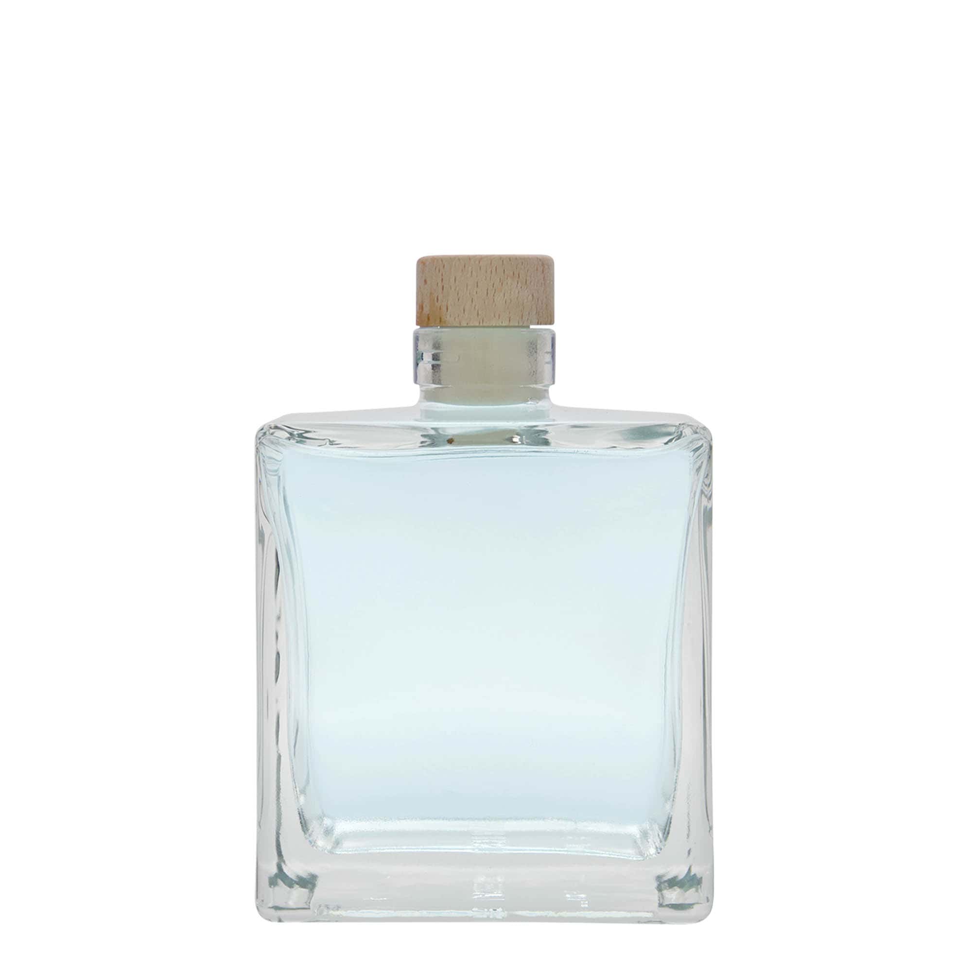 500 ml glasflaske 'Cube', kvadratisk, åbning: Kork