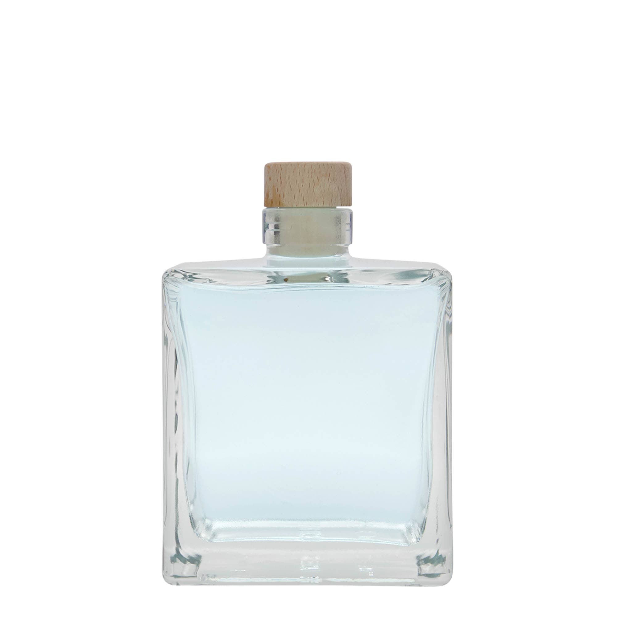 500 ml glasflaske 'Cube', kvadratisk, åbning: kork 500 ml glasflaske 'Cube', kvadratisk, åbning: kork