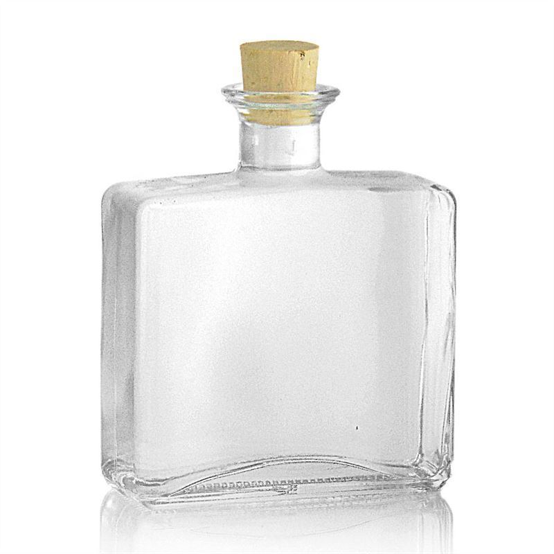 500 ml glasflaske 'Julia', rektangulær, åbning: kork 500 ml glasflaske 'Julia', rektangulær, åbning: kork