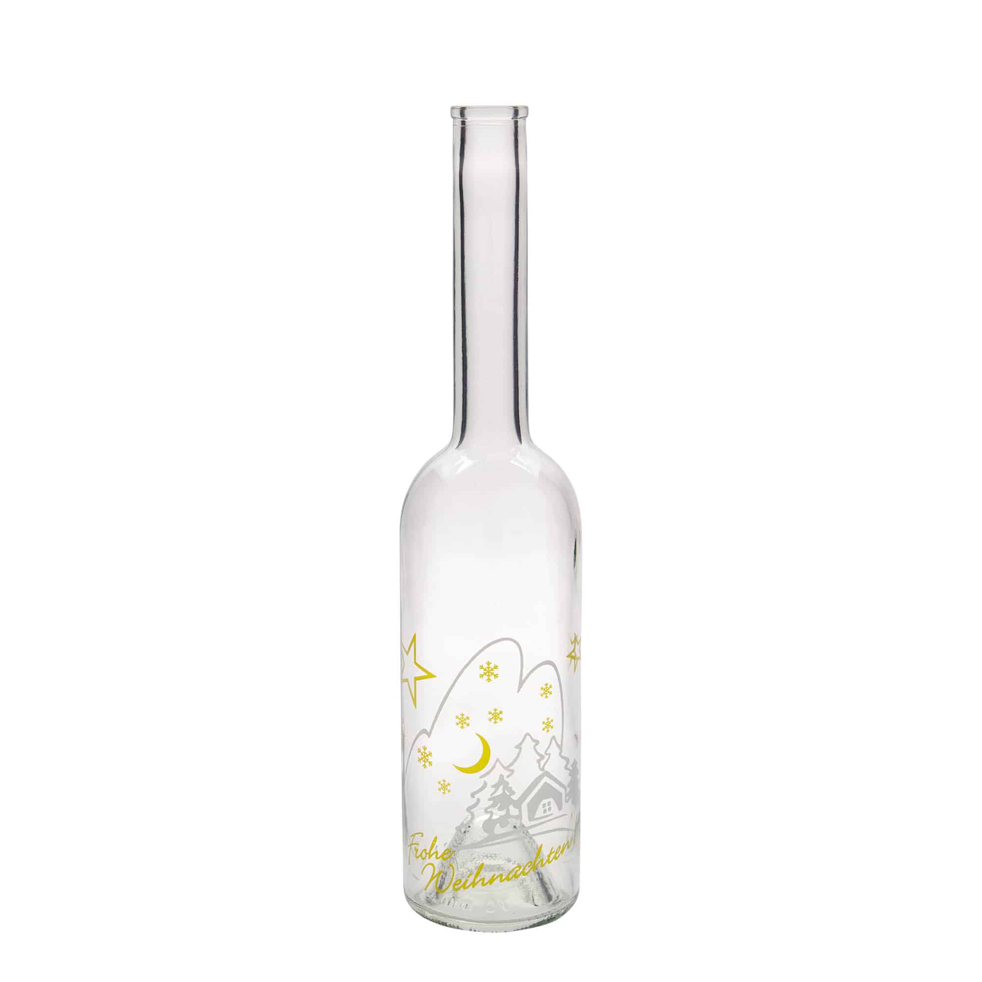 500 ml glasflaske 'Opera', motiv: juleidyl, åbning: kork