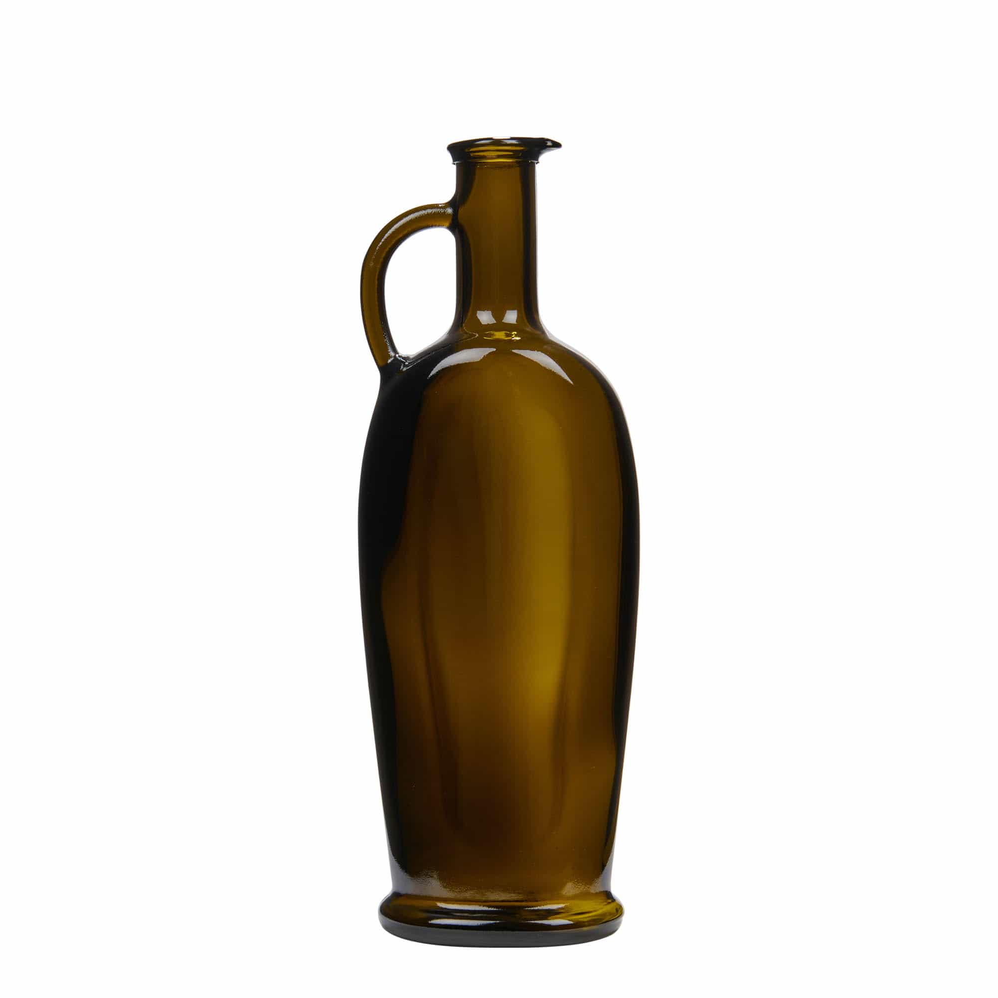 500 ml glasflaske 'Eleganta', oval, antikgrøn, åbning: kork