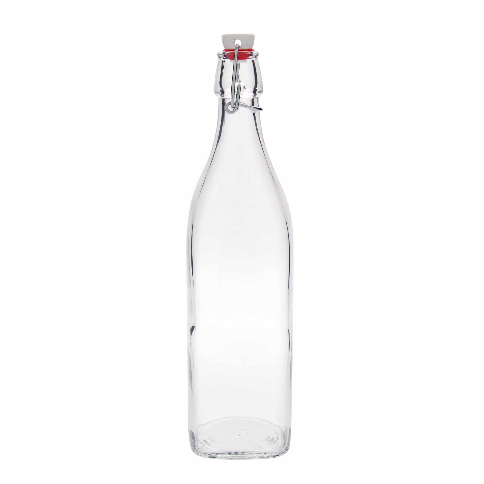 1.000 ml glasflaske 'Swing, firkantet, åbning: patentlukning