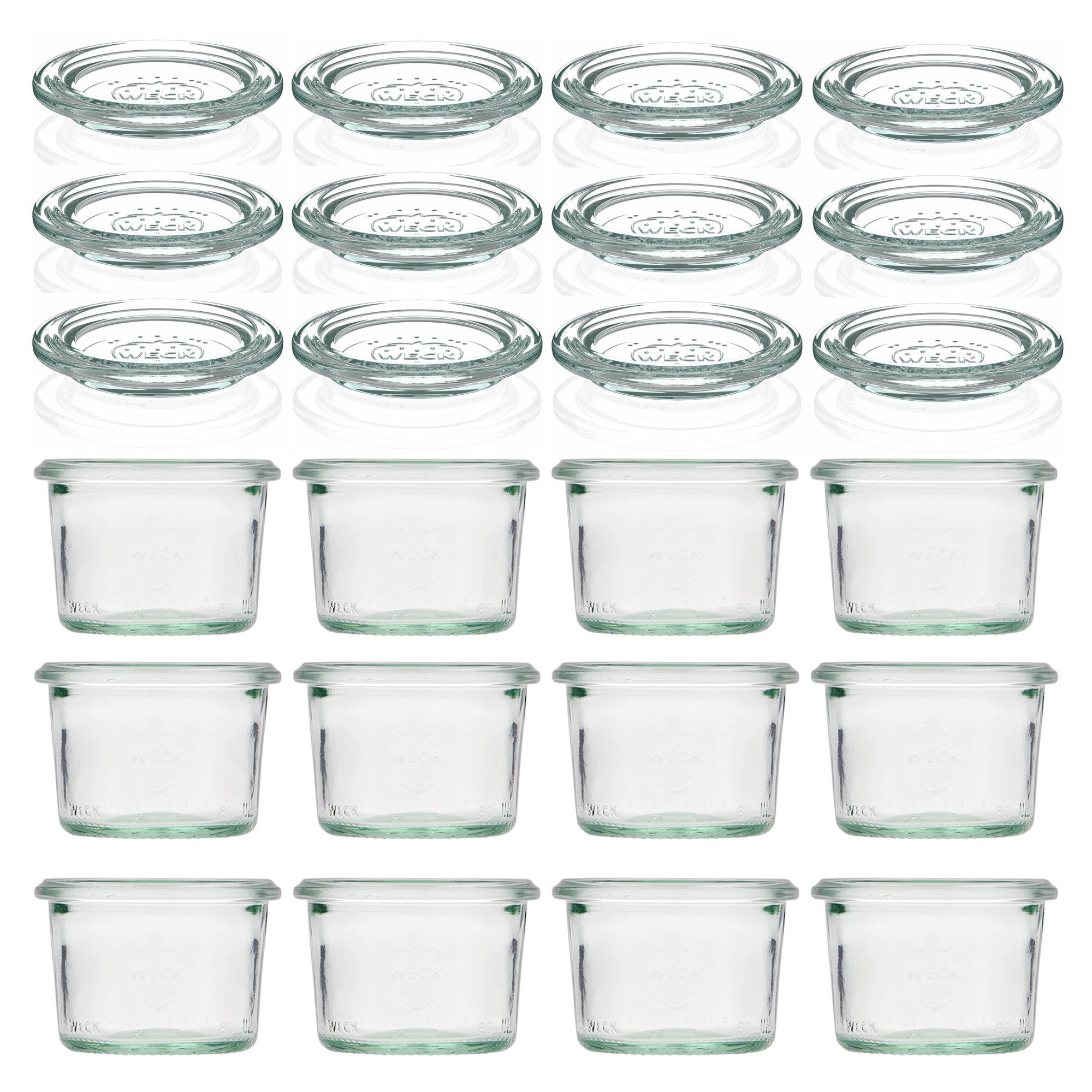 12x 80 ml WECK-sturzgas med glaslåg RR 60