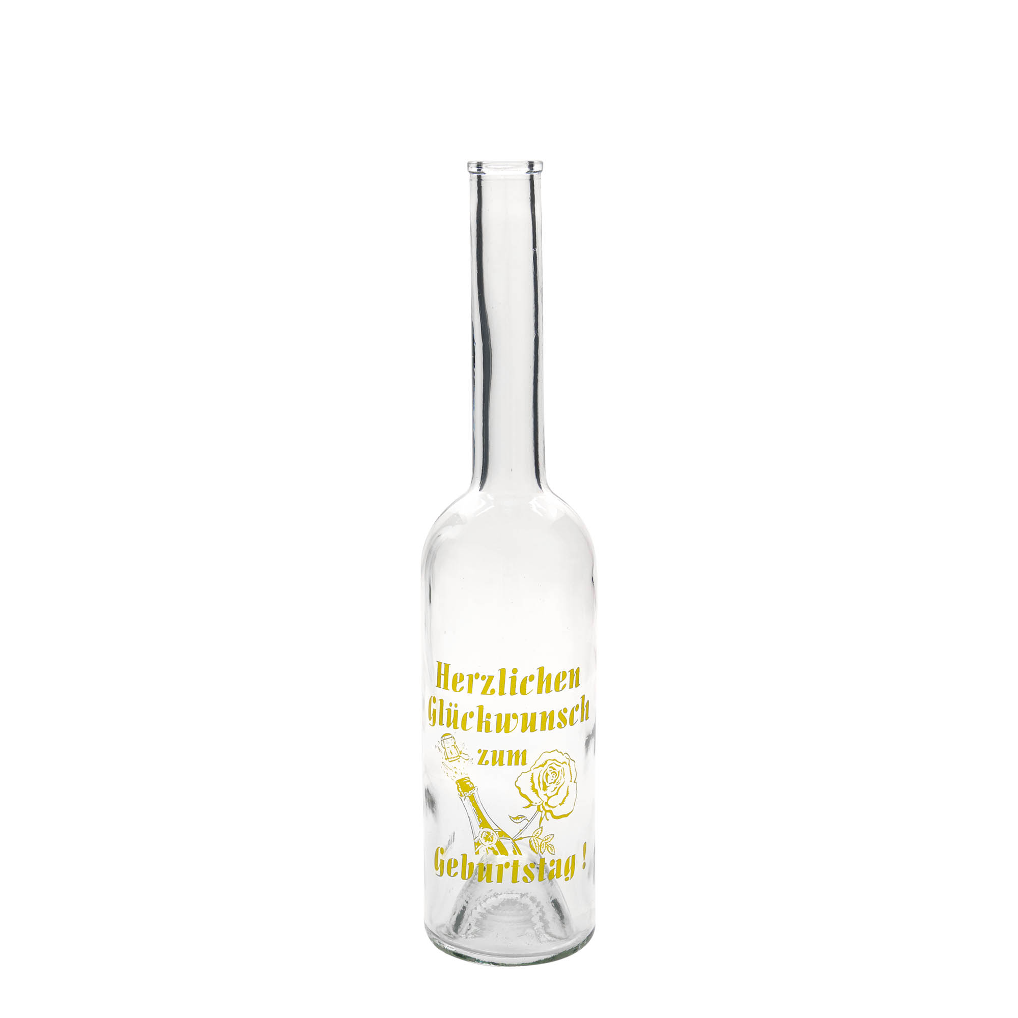 500 ml glasflaske Maximo med tryk 'Karneval', åbning: Kork 500 ml glasflaske Maximo med tryk 'Karneval', åbning: Kork
