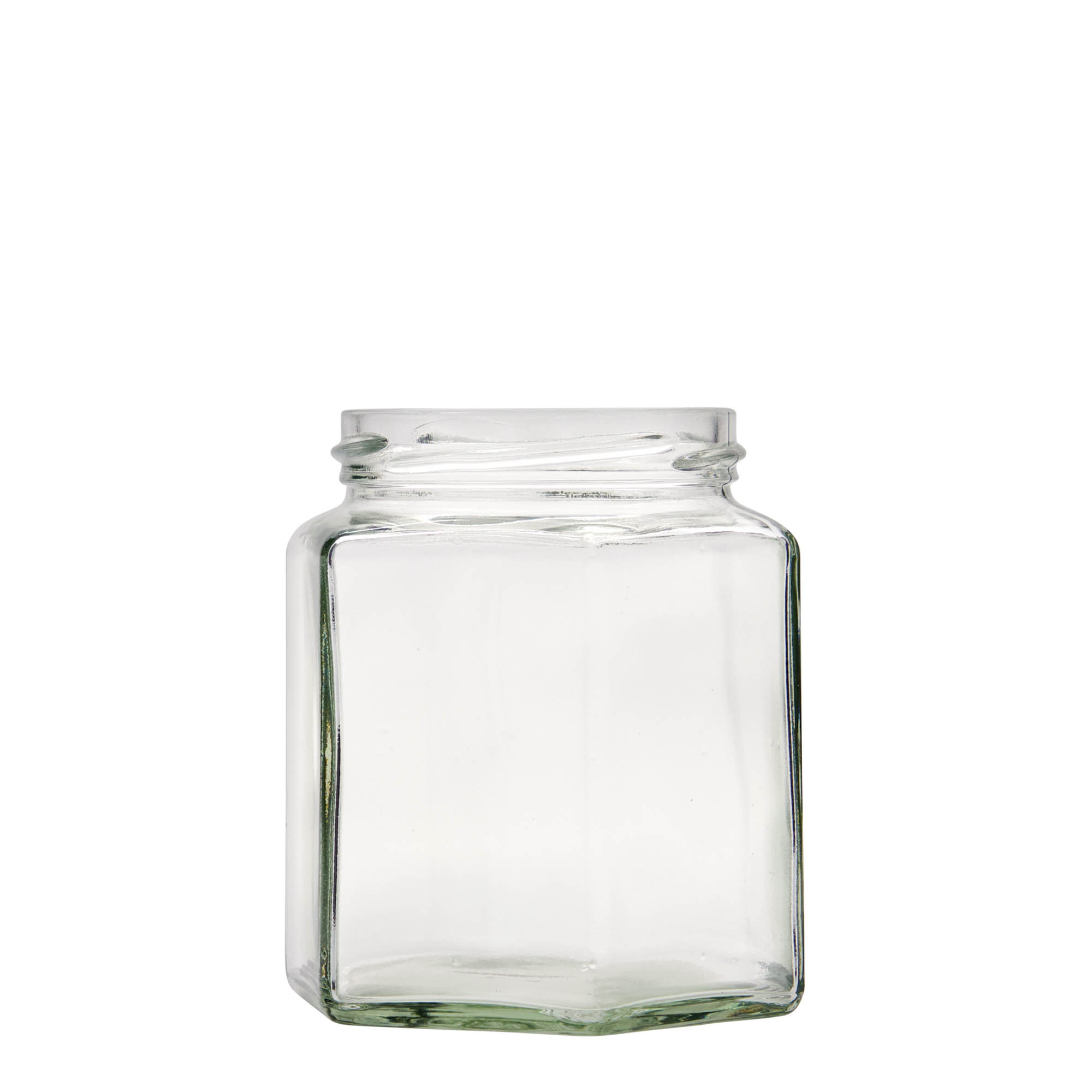 390 ml sekskantet glas, åbning: Twist-Off (TO 70)