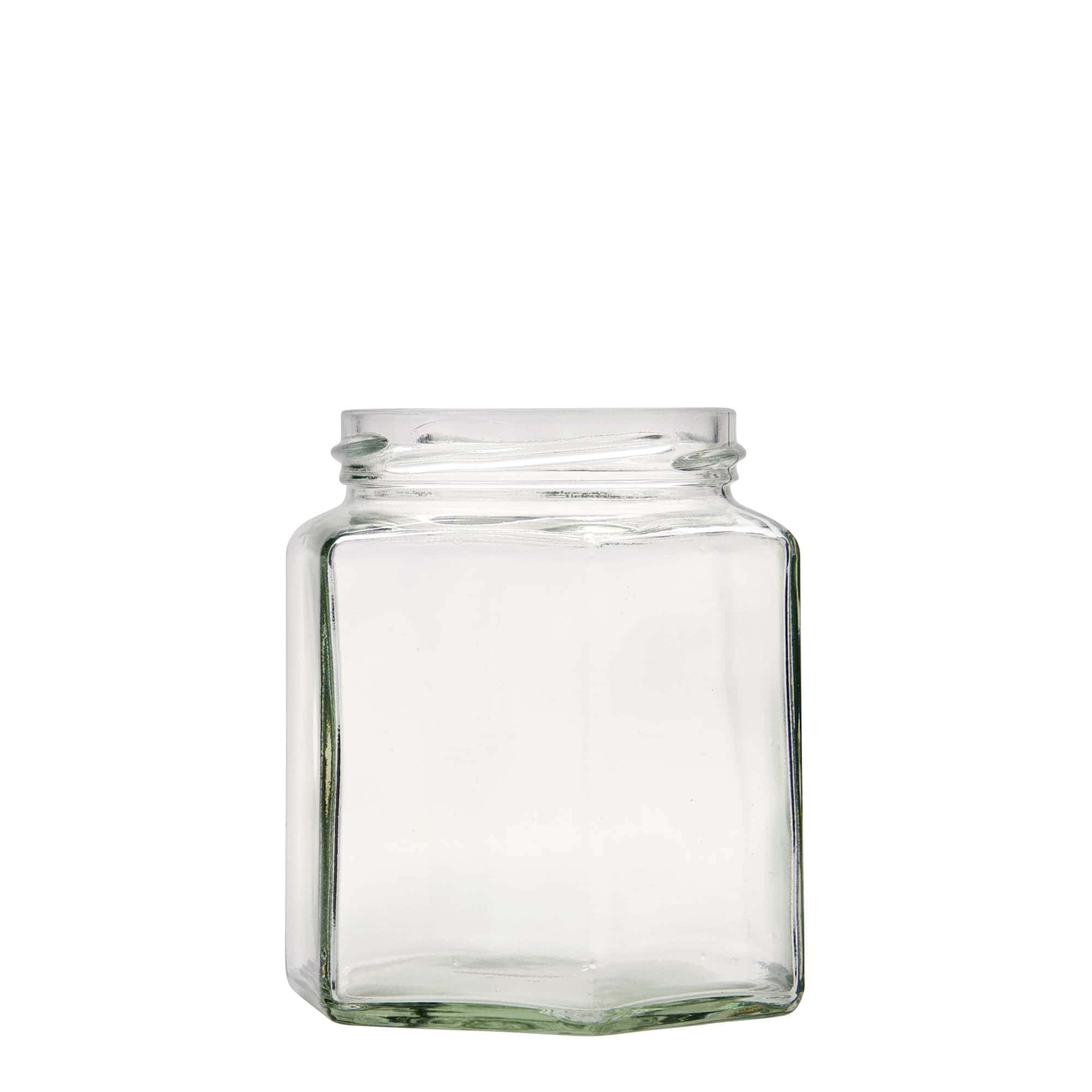 390 ml sekskantet glas, åbning: Twist-Off (TO 70)
