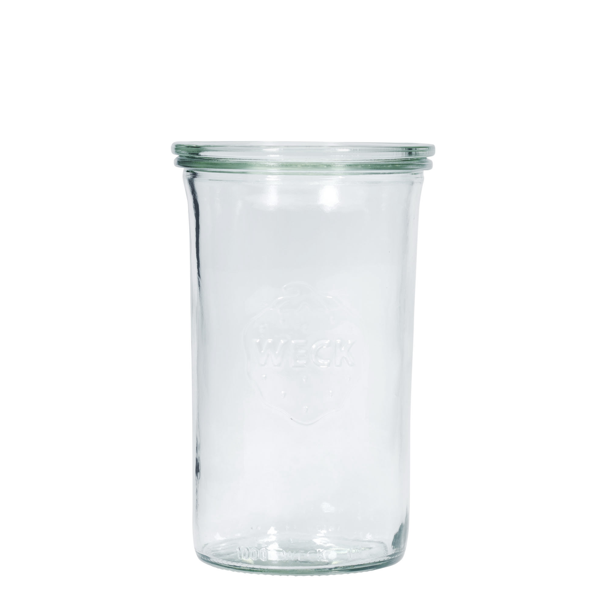 1.000 ml cylindrisk WECK-sylteglas, åbning: Rund kant