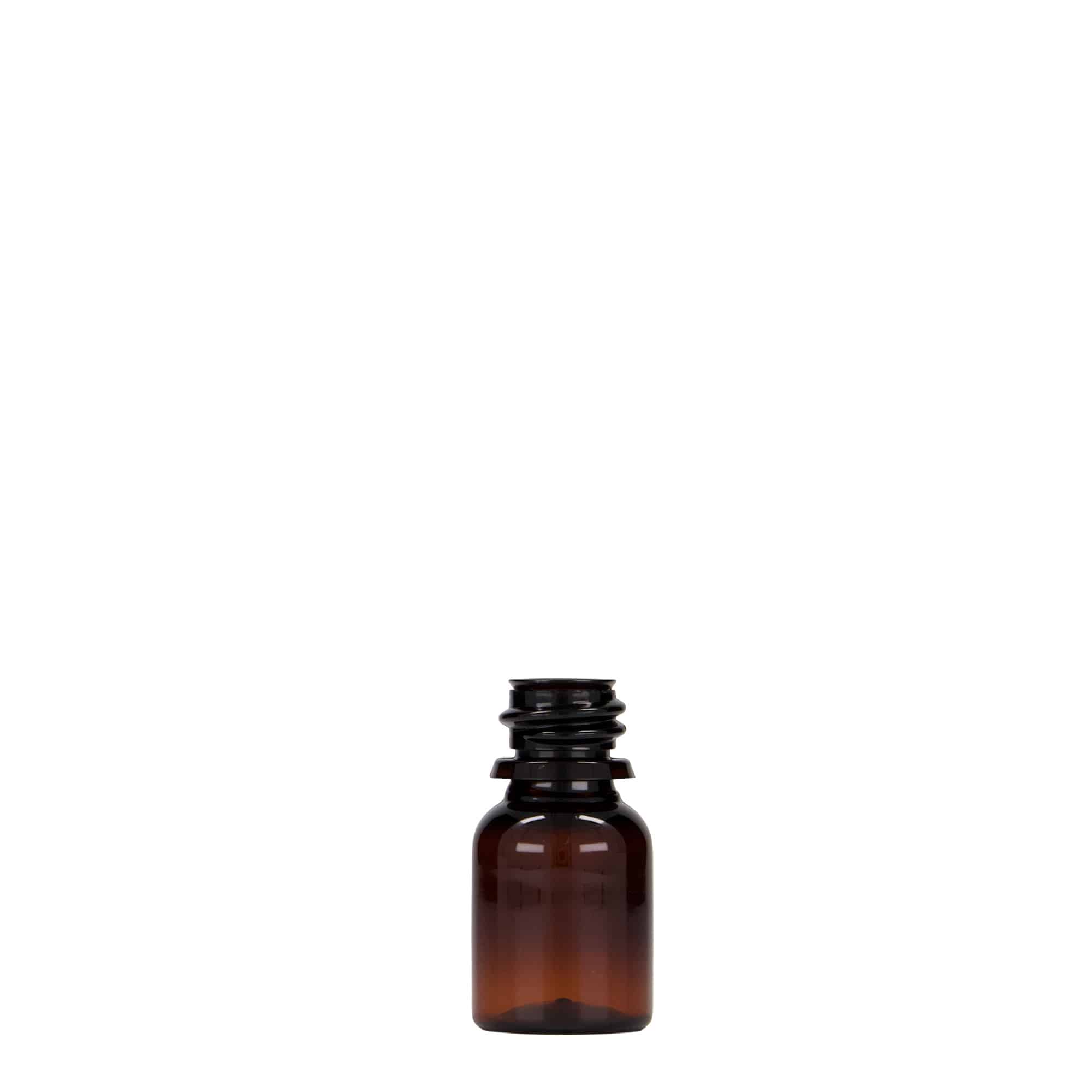 10 ml PET-medicinflaske 'Easy Living', brun, plast, åbning: DIN 18
