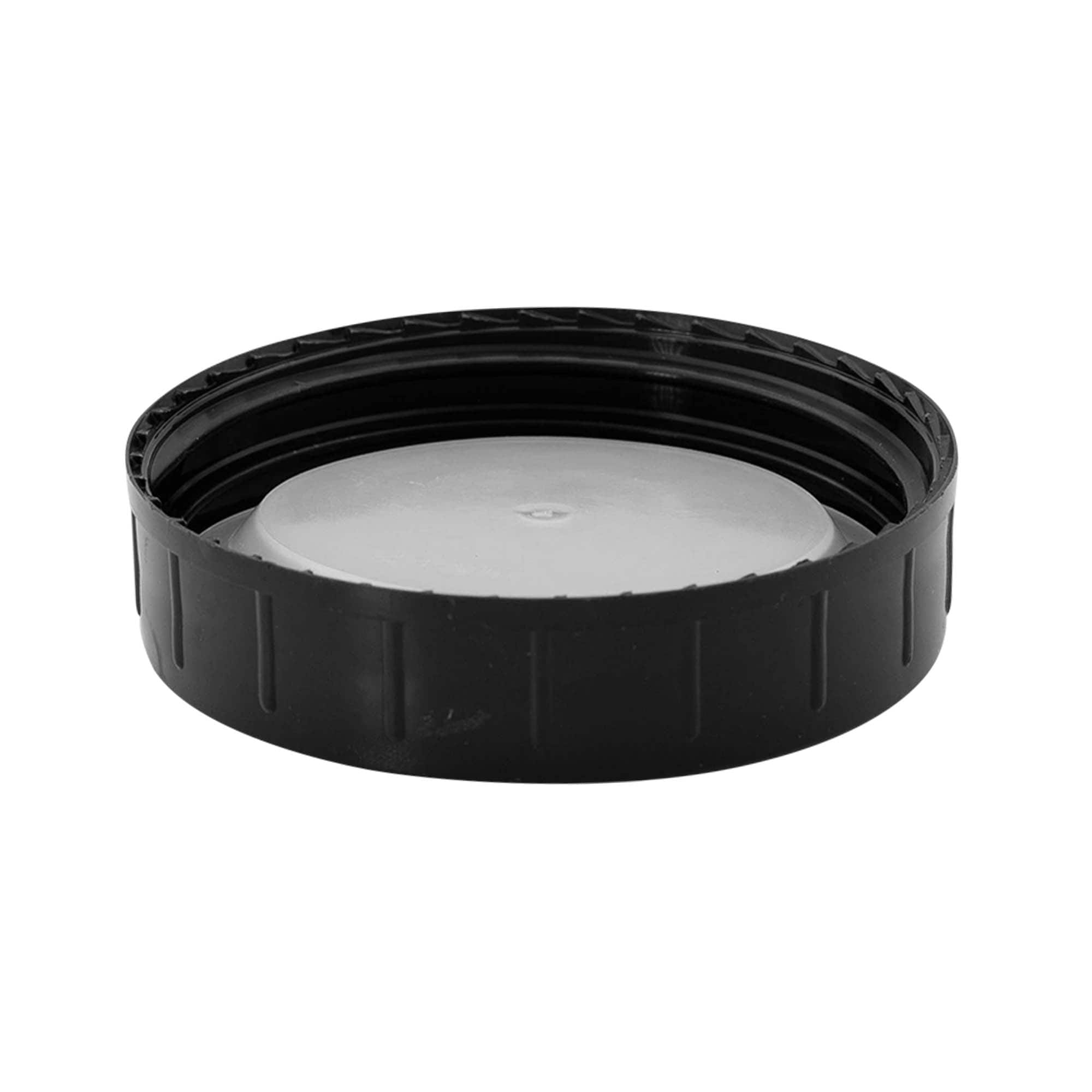 Skruelåg, PP-plast, sort, til åbning: DIN 68 Skruelåg, PP-plast, sort, til åbning: DIN 68