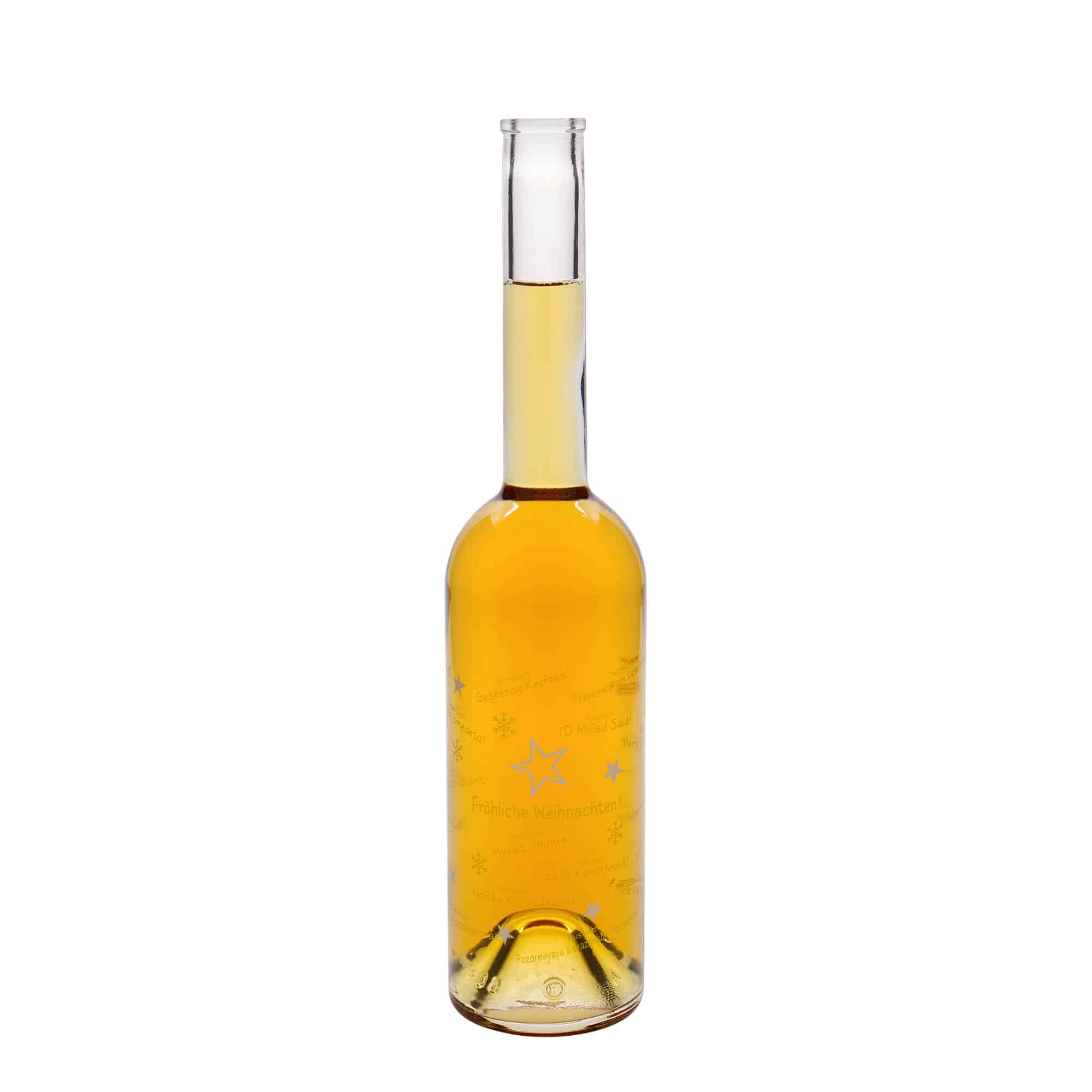 500 ml glasflaske 'Opera', motiv: Jul i verden, åbning: Kork