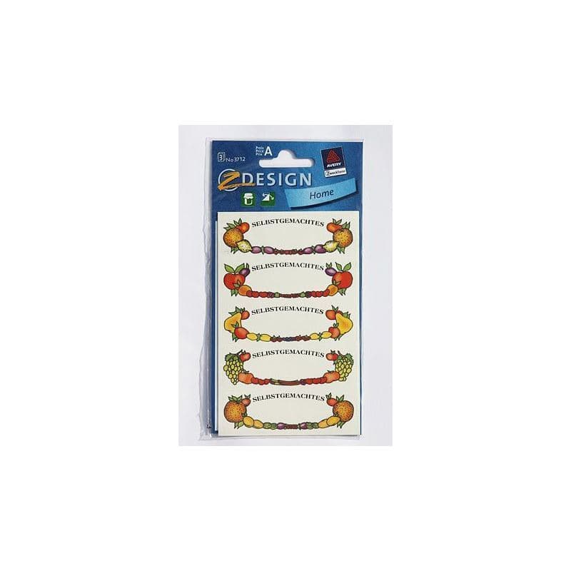 Zweckform etiketter »Frugtramme«, oval, papir, flerfarvet