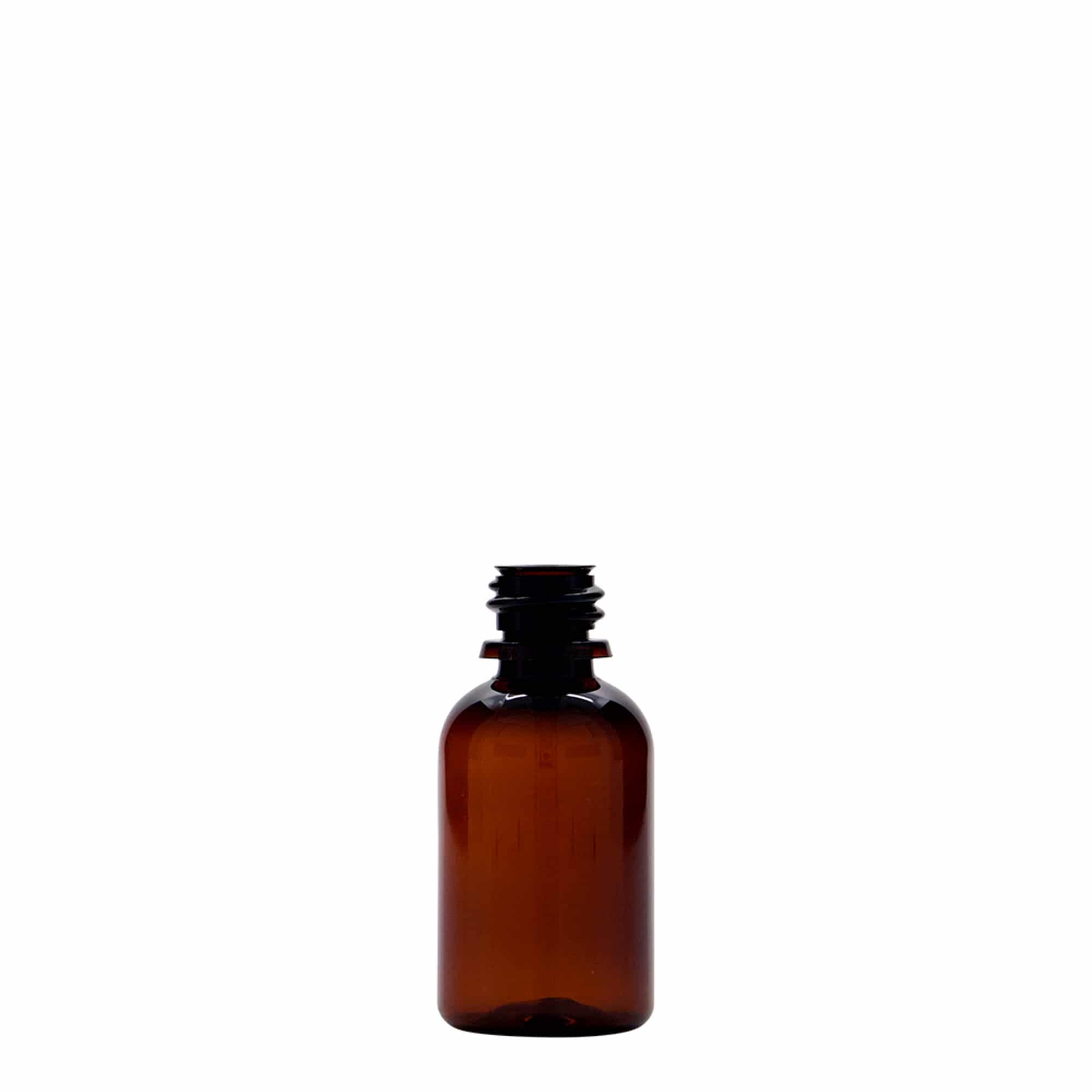 30 ml PET-medicinflaske »Easy Living«, brun, plastik, åbning: DIN 18