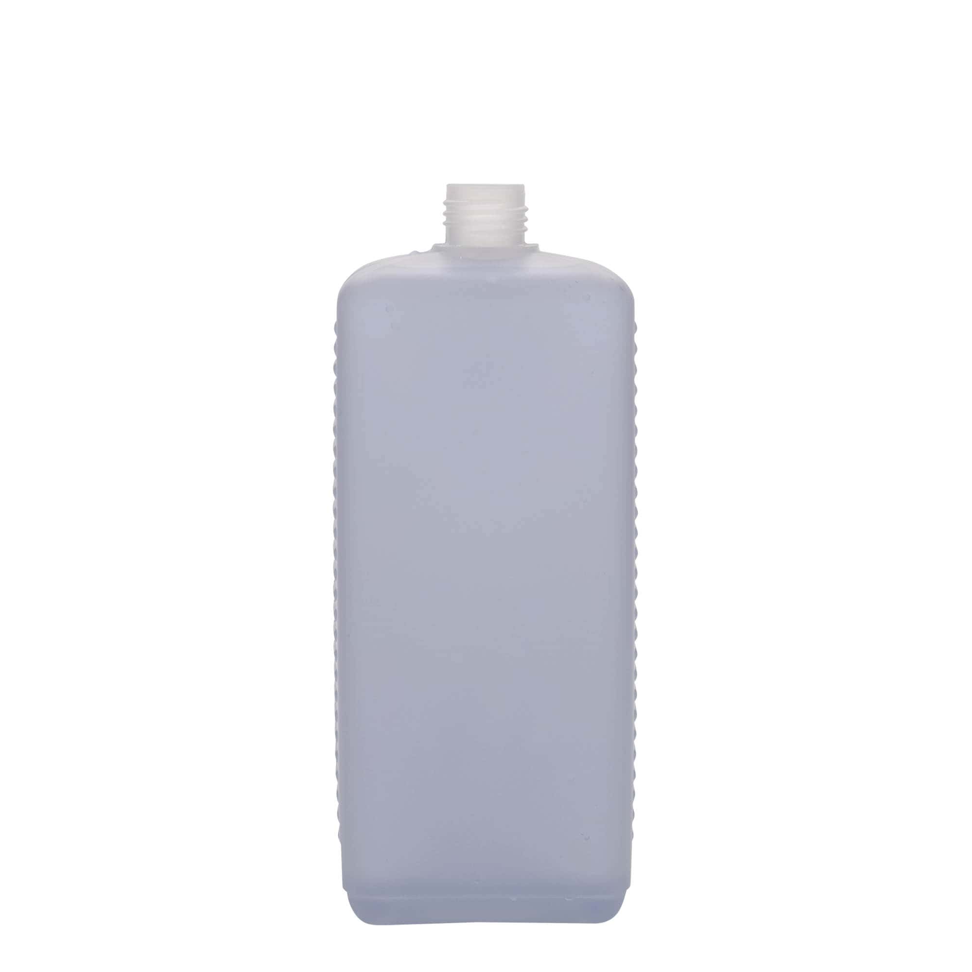 1.000 ml kande, rektangulær, HDPE-plast, natur, åbning: DIN 25 EPE