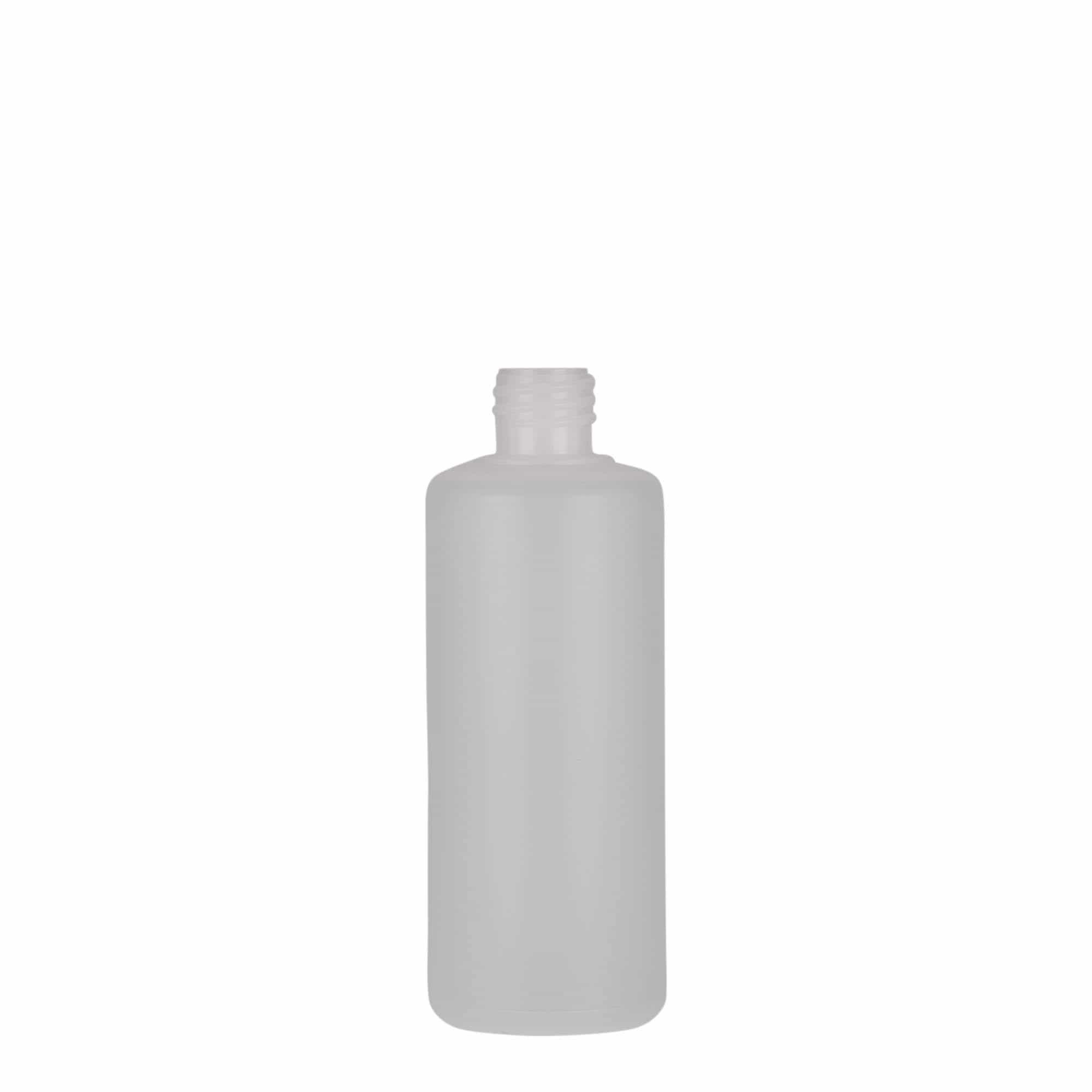 100 ml rund flaske, PE-plast, natur, åbning: Skruelåg 100 ml rund flaske, PE-plast, natur, åbning: Skruelåg