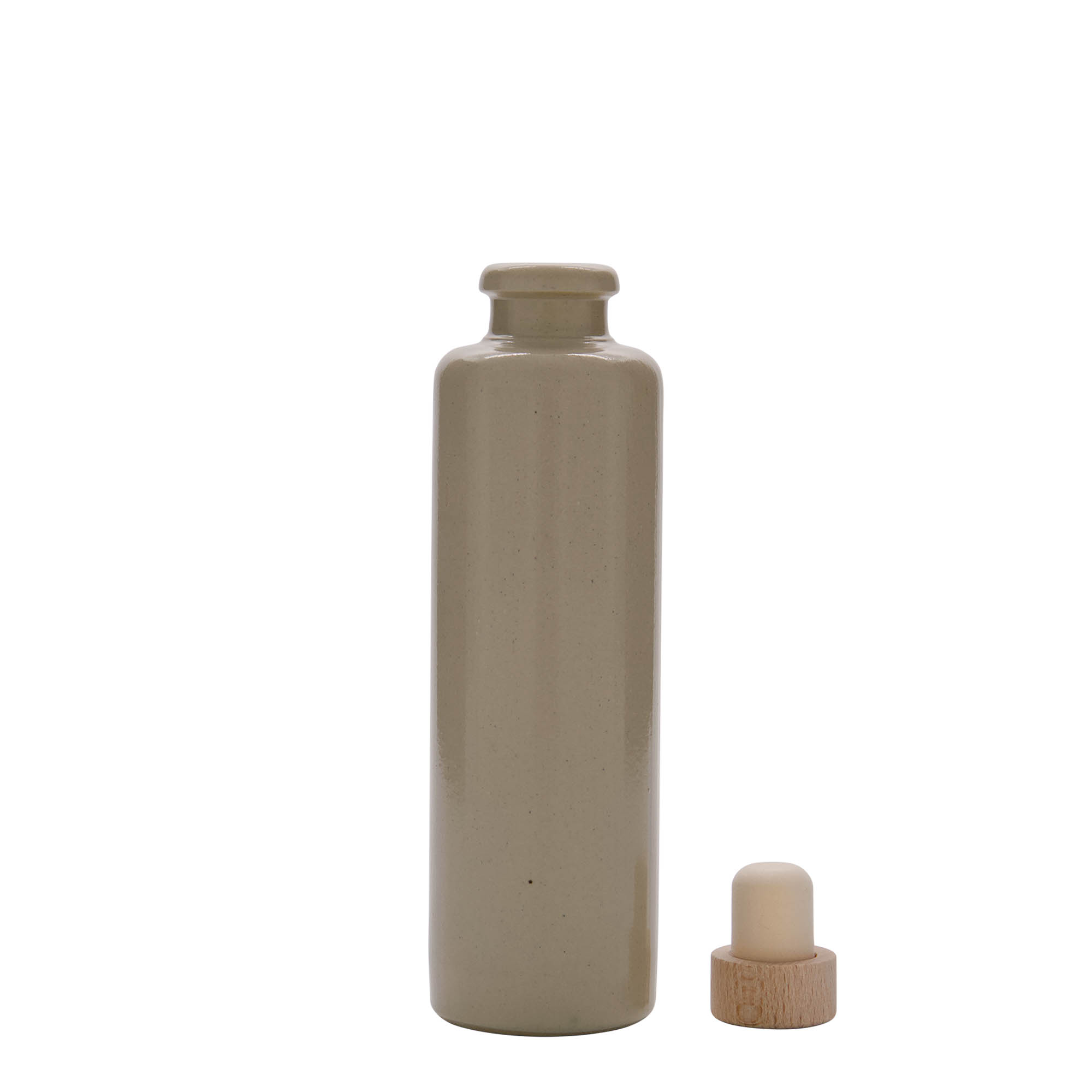 200 ml tonkrukke, stentøj, beige, åbning: kork