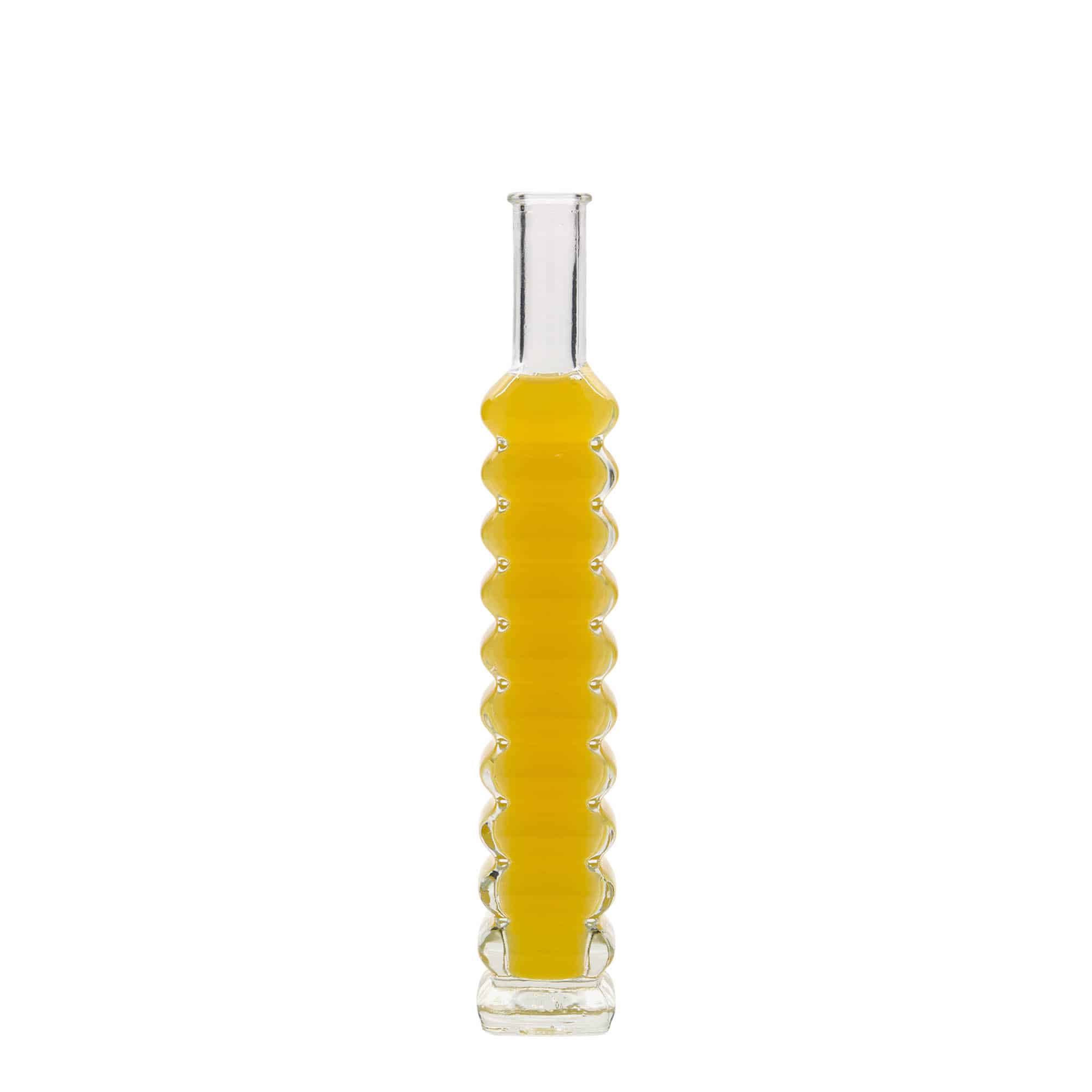 100 ml glasflaske 'Roma', firkantet, åbning: kork