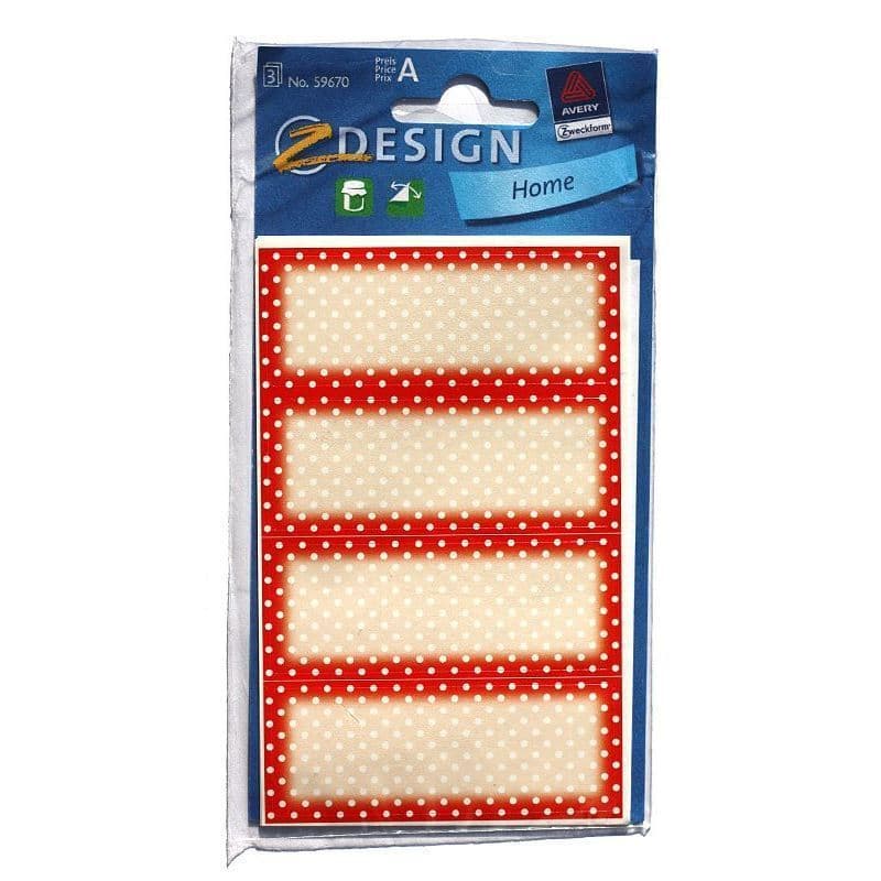 Zweckform etiketter 'Red dots', firkantet, papir, rød