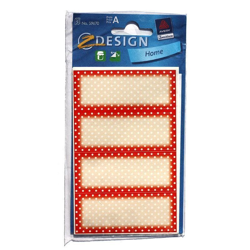 Zweckform etiketter 'Red Dots', rektangulære, papir, rød Zweckform etiketter 'Red Dots', rektangulære, papir, rød