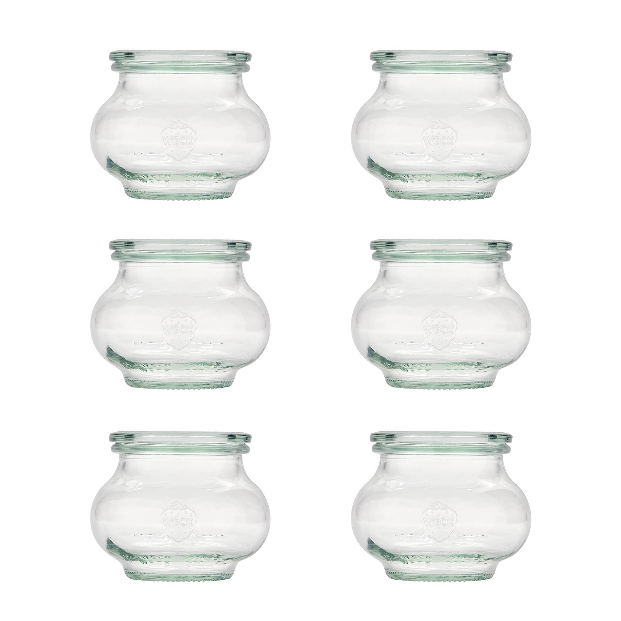 6x 220 ml WECK-smykkeglas med glaslåg RR 60