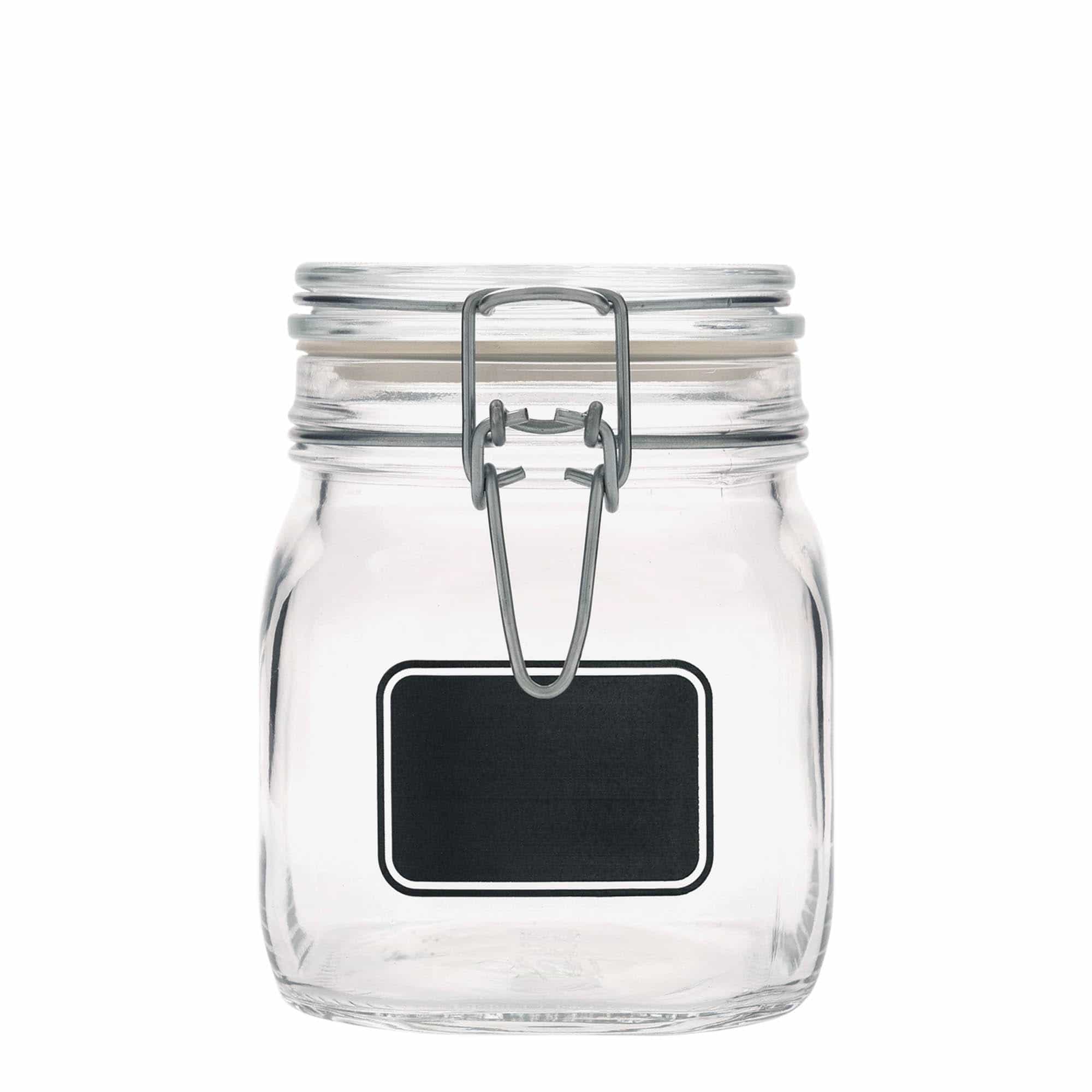 750 ml patentglas 'Fido', motiv: Etiketfelt, kvadratisk, åbning: Patentlåg 750 ml patentglas 'Fido', motiv: Etiketfelt, kvadratisk, åbning: Patentlåg