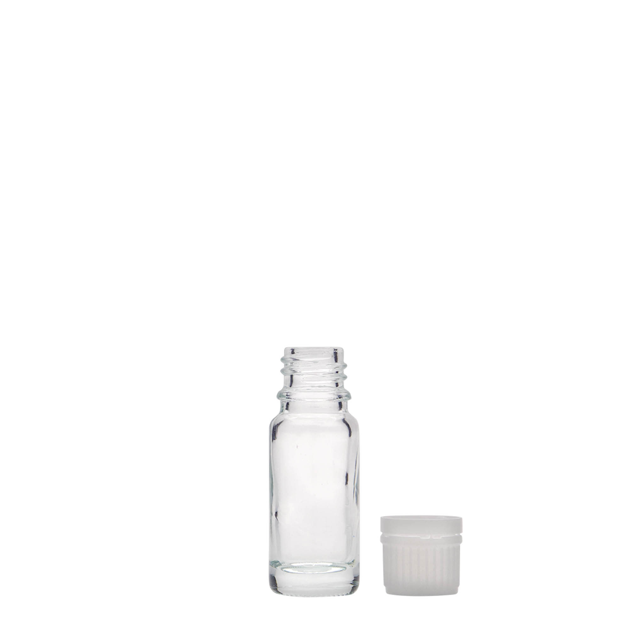 10 ml medicinflaske, glas, åbning: DIN 18