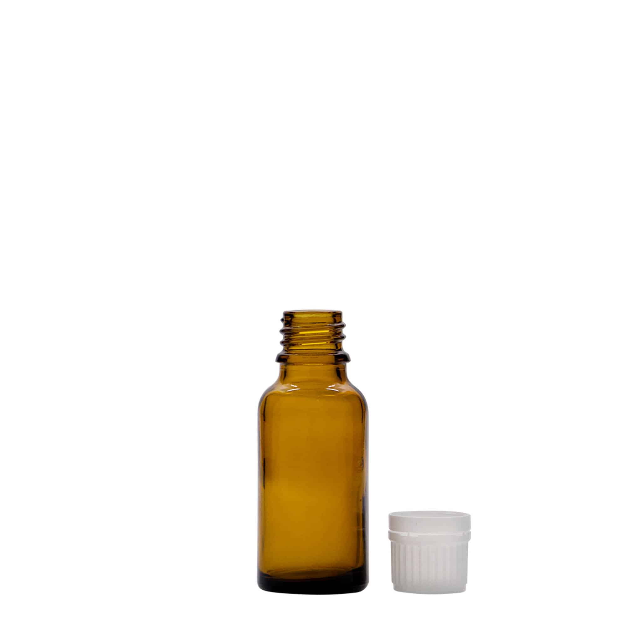 20 ml medicinflaske, glas, brun, åbning: DIN 18