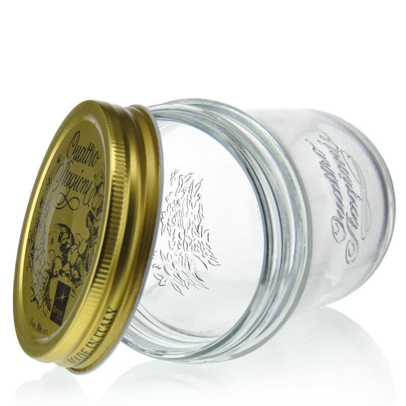 320 ml cylindrisk sylteglas 'Quattro Stagioni Terrina', åbning: Skruelåg