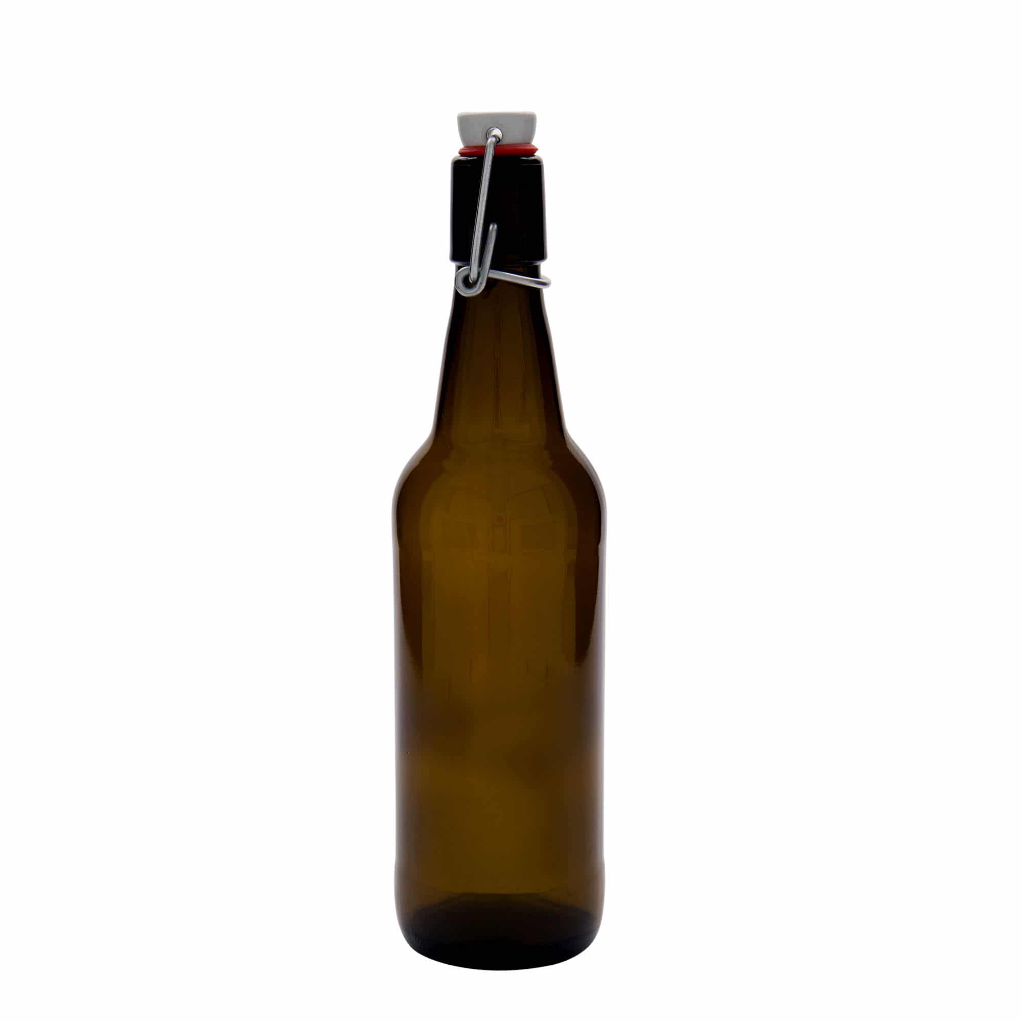 500 ml ølflaske, glas, brun, åbning: Patentlåg