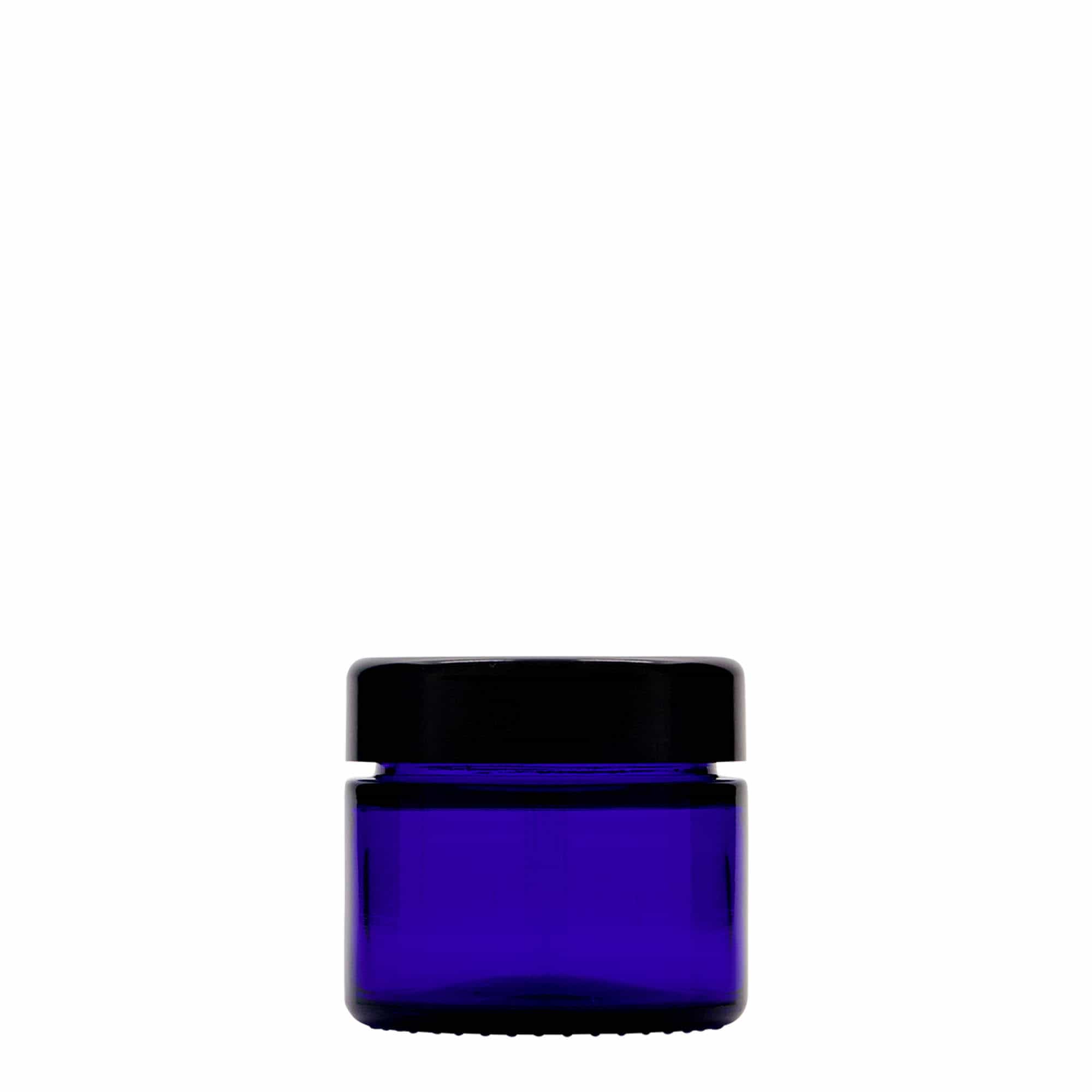 50 ml krukke 'Blue Edition', glas, kongeblå, åbning: skruehætte