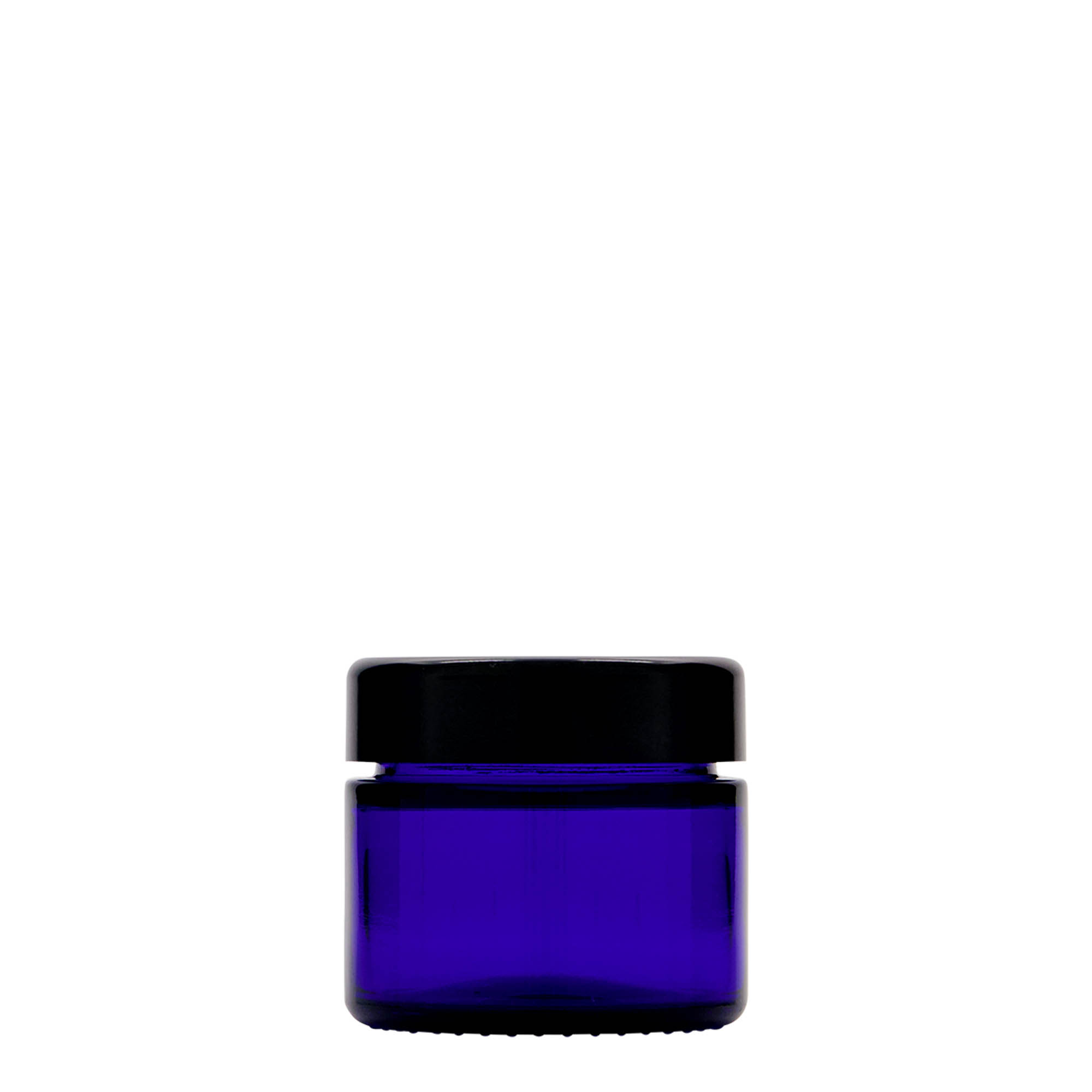 50 ml krukke »Blue Edition«, glas, kongeblå, åbning: skruehætte